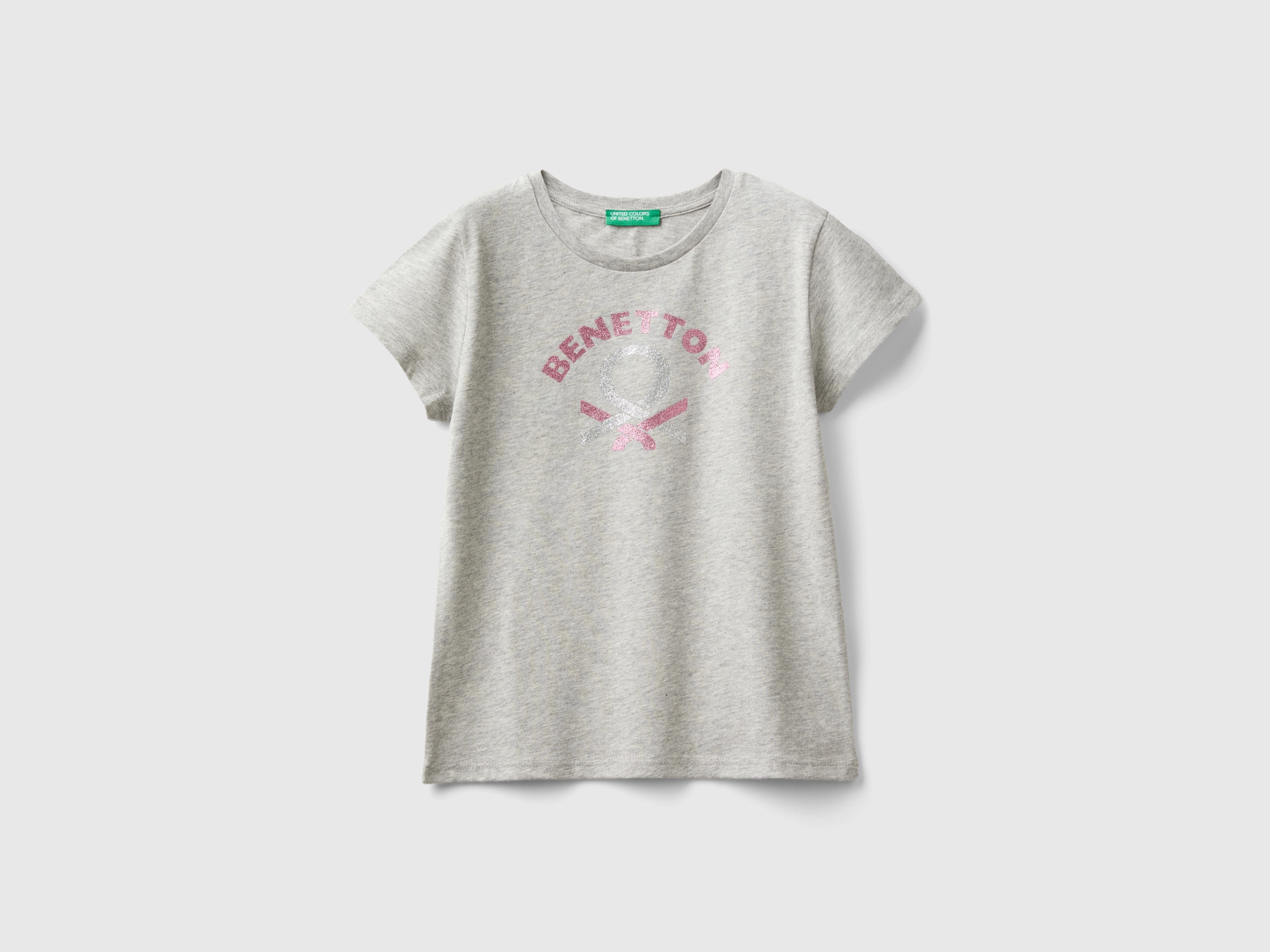 T-shirt en coton biologique avec logo pailleté T-shirt en coton biologique avec logo pailleté