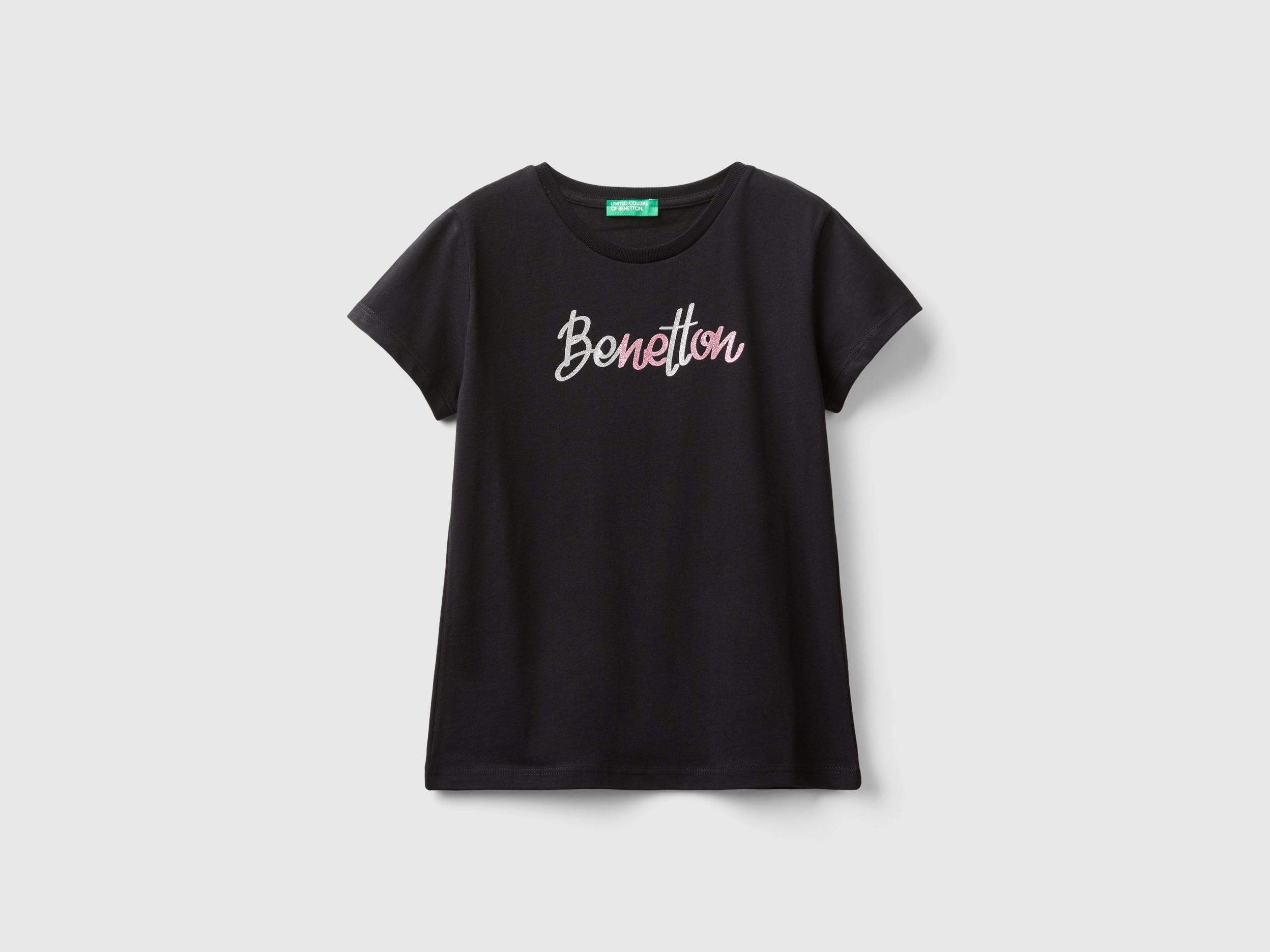 T-shirt en coton biologique avec logo pailleté T-shirt en coton biologique avec logo pailleté