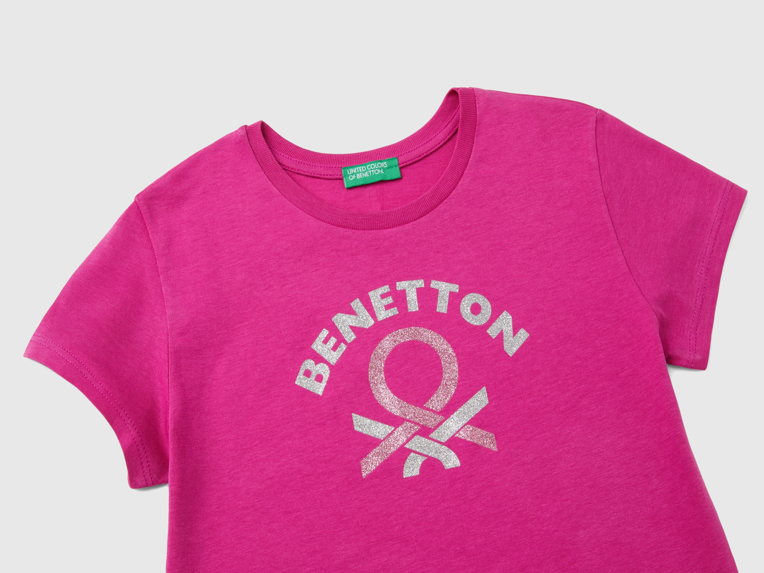 T-shirt en coton biologique avec logo pailleté – Image 3