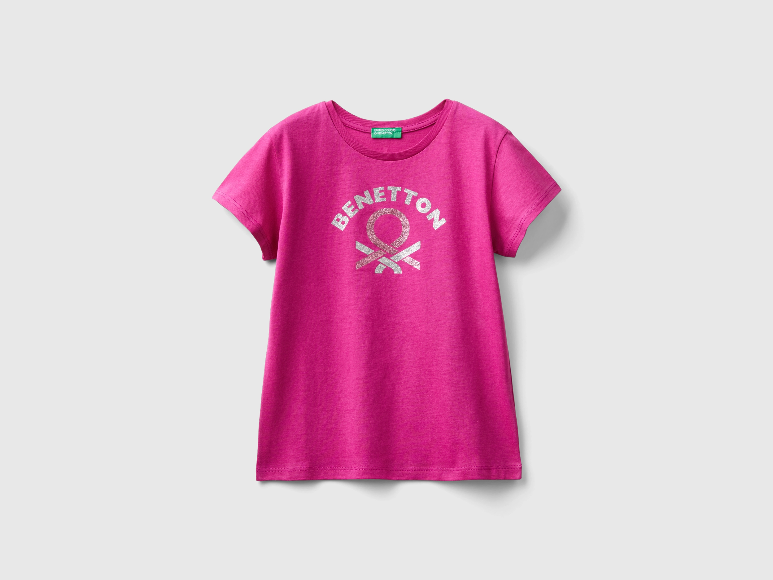 T-shirt en coton biologique avec logo pailleté T-shirt en coton biologique avec logo pailleté