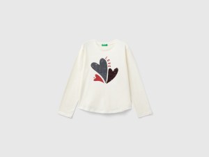 T-shirt en coton biologique avec sequins T-shirt en coton biologique avec sequins