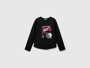 T-shirt en coton biologique avec sequins T-shirt en coton biologique avec sequins