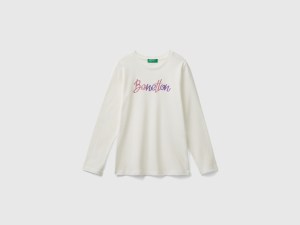 T-shirt à manches longues avec imprimé pailleté T-shirt à manches longues avec imprimé pailleté