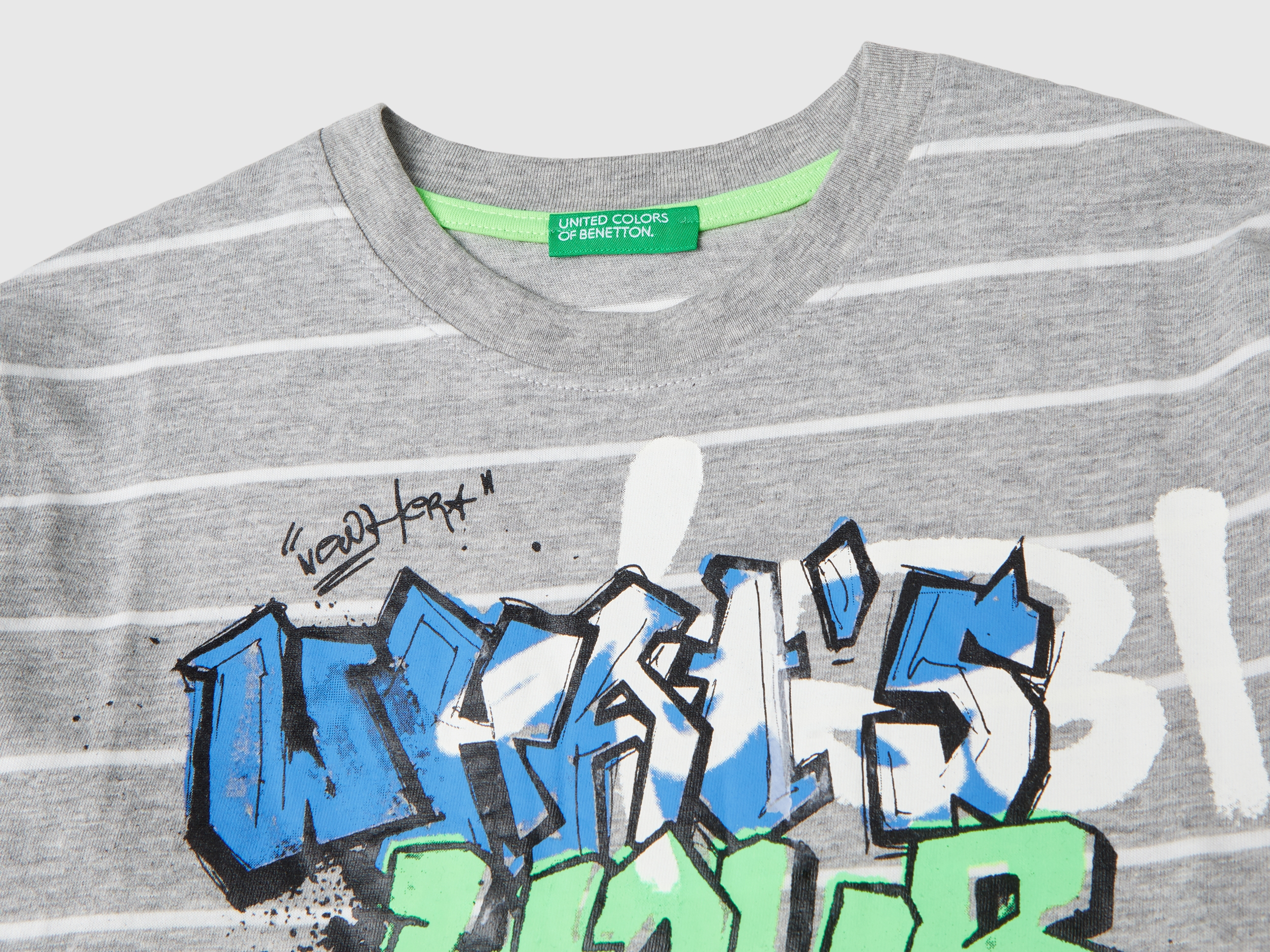 T-shirt rayé avec slogan – Image 3