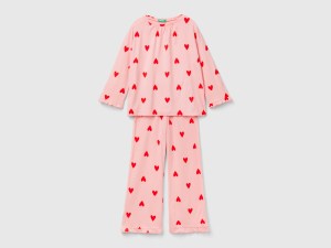 Pyjama long avec imprimé cœurs Pyjama long avec imprimé cœurs