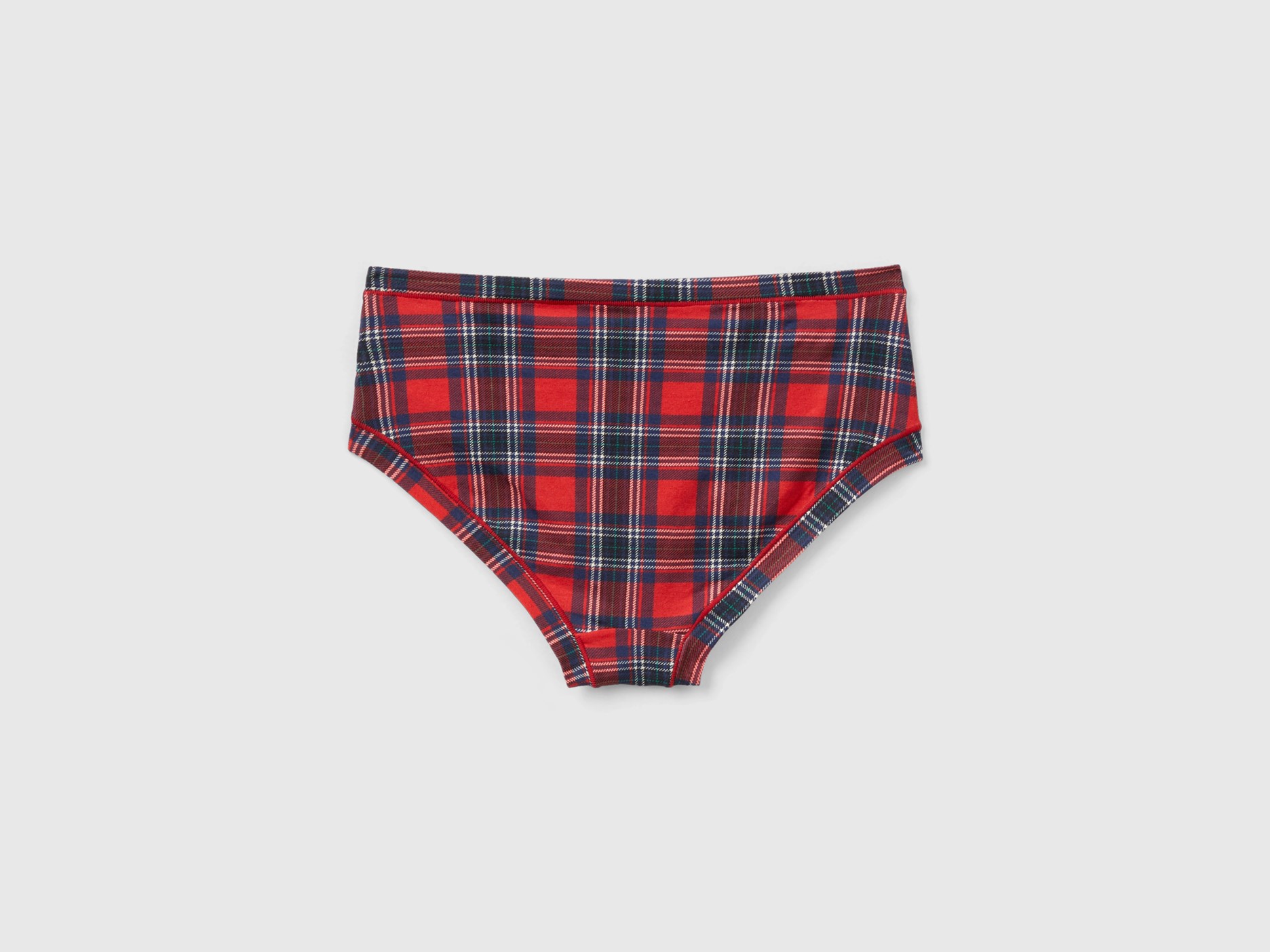 Culotte tartan rouge en coton bio super stretch – Image 2