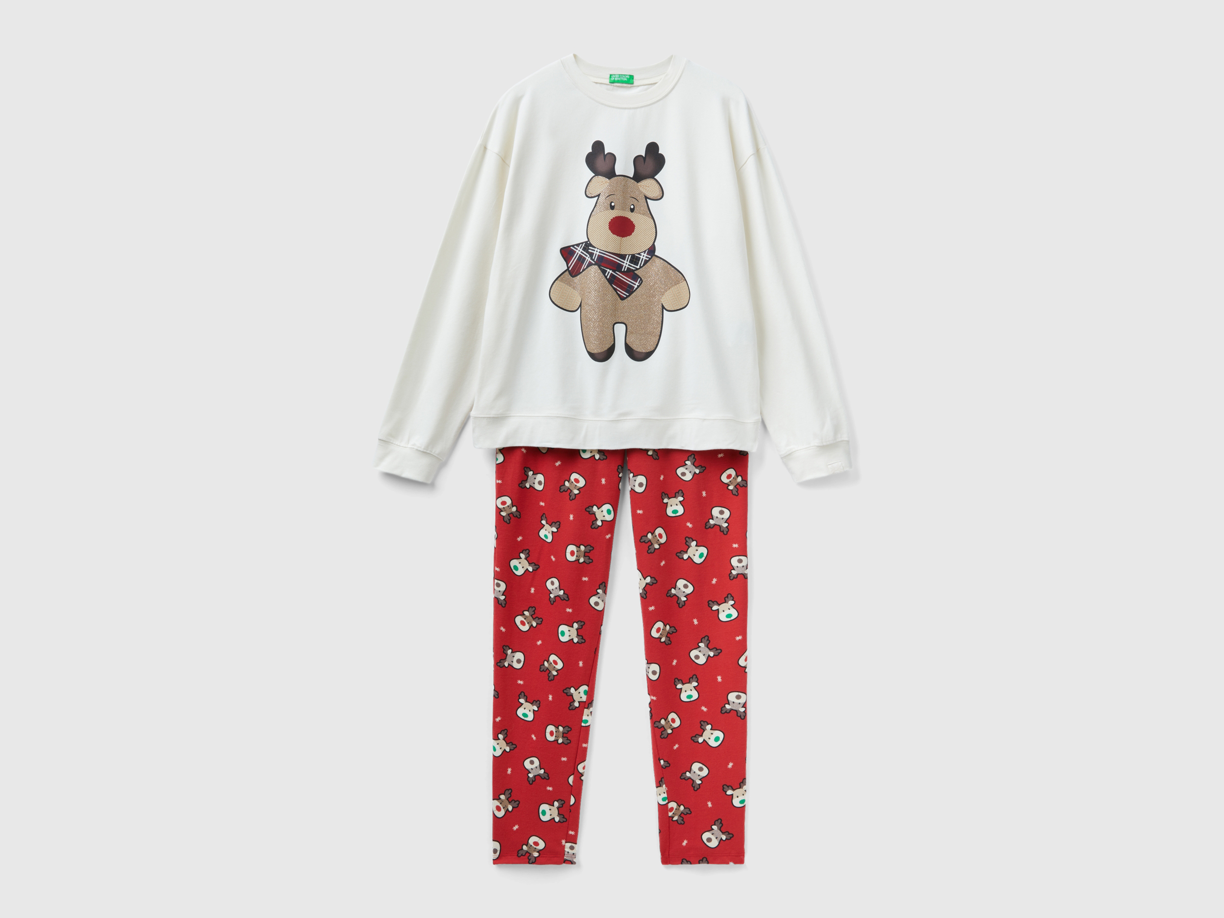 Pyjama chaud à imprimé rennes Pyjama chaud à imprimé rennes