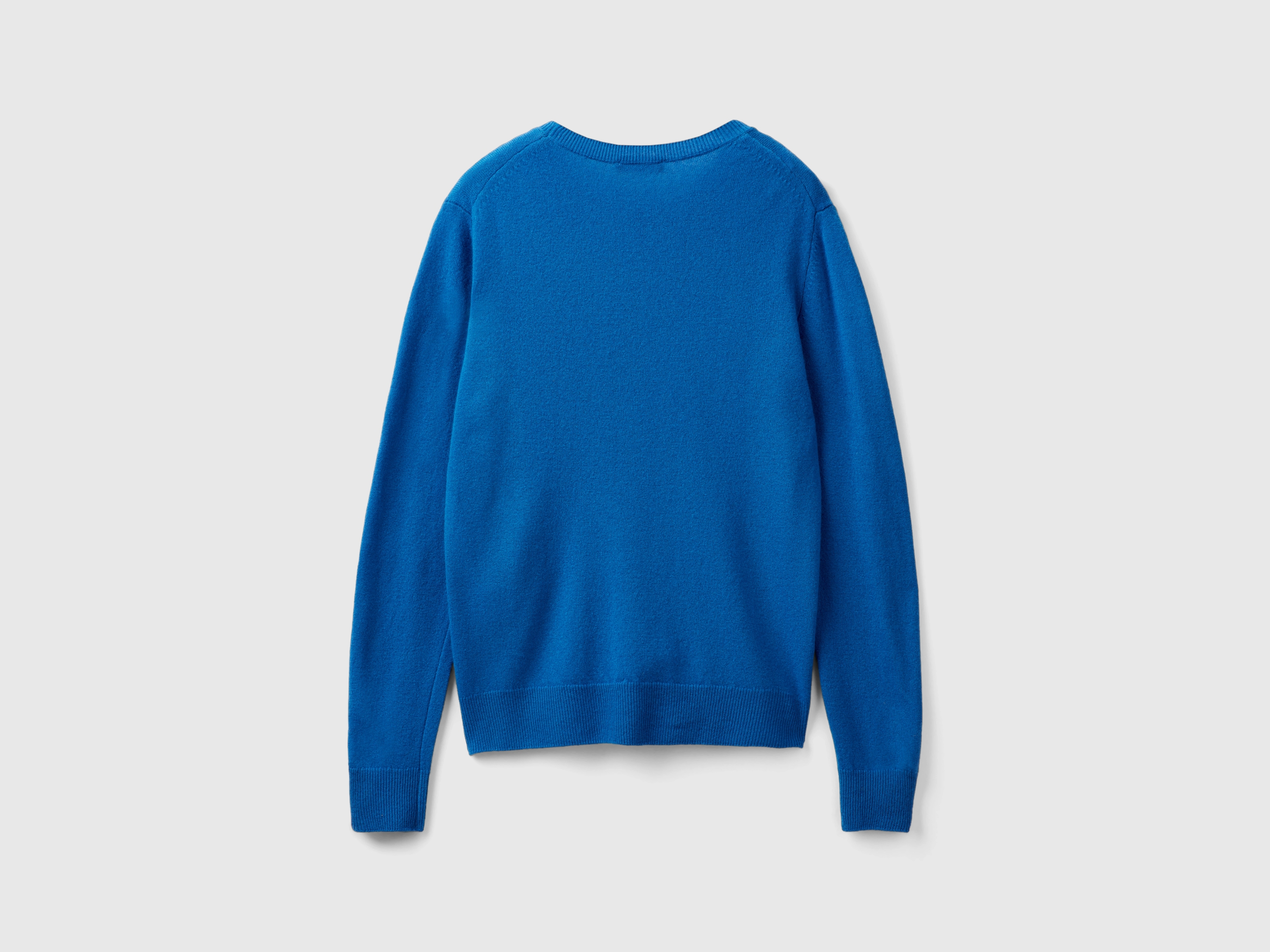 Pull col rond bleu avio en pure laine mérinos – Image 2