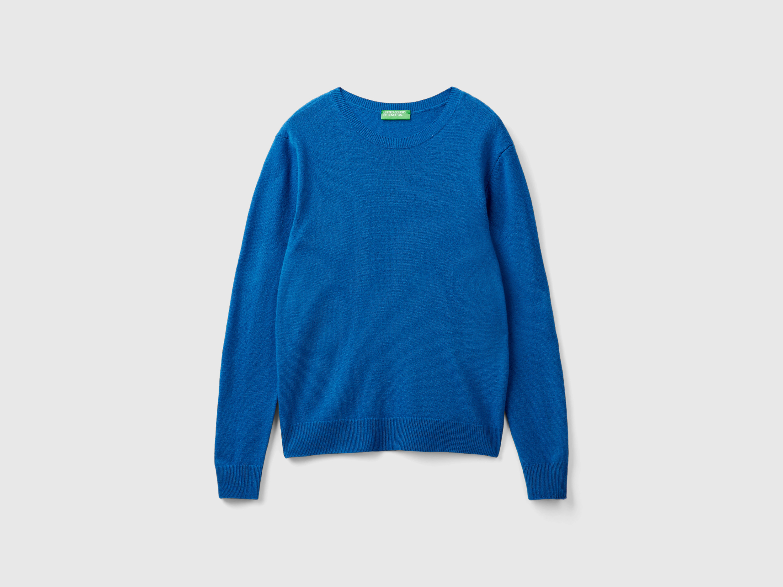 Pull col rond bleu avio en pure laine mérinos Pull col rond bleu avio en pure laine mérinos