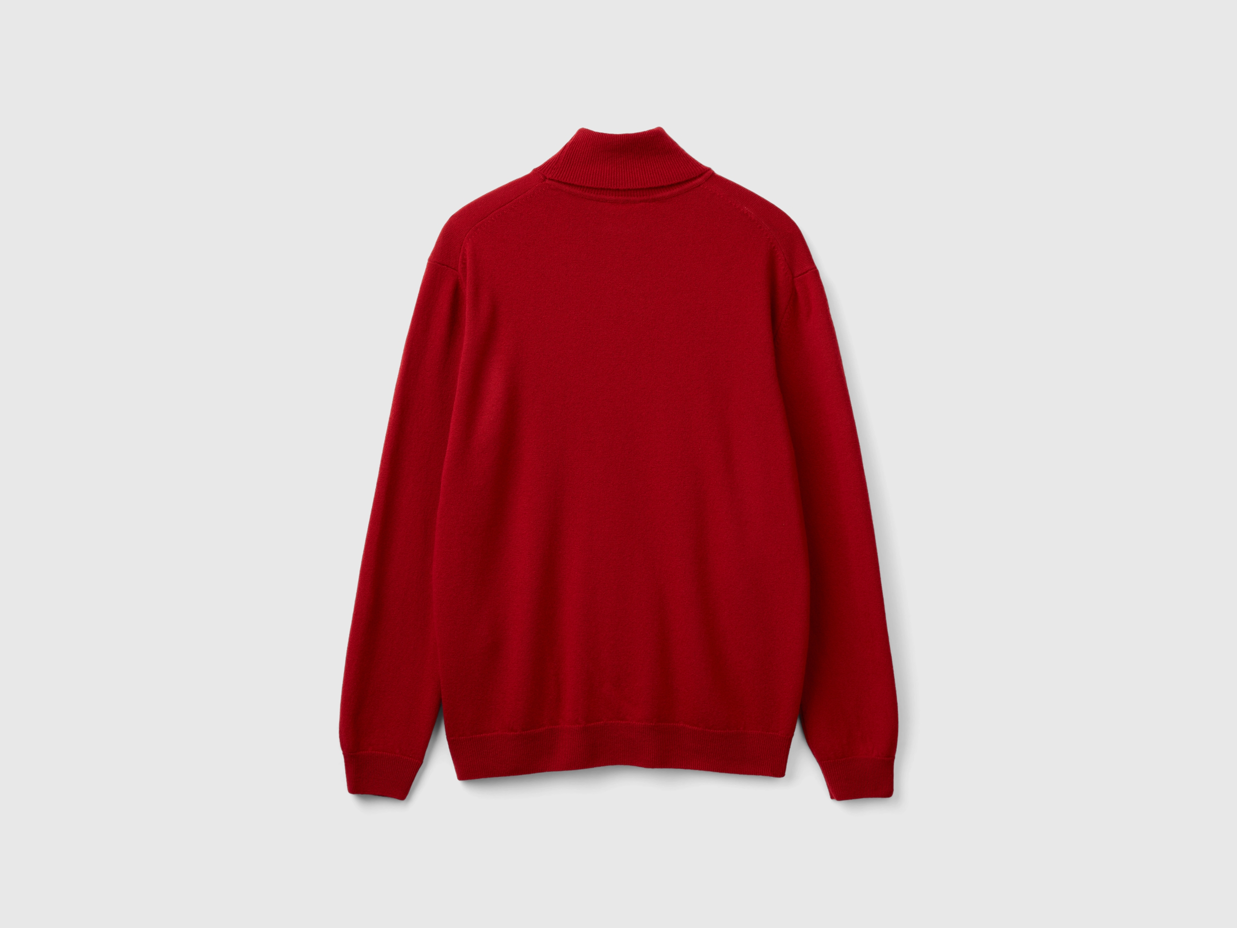 Pull col montant bordeaux en pure laine mérinos – Image 2