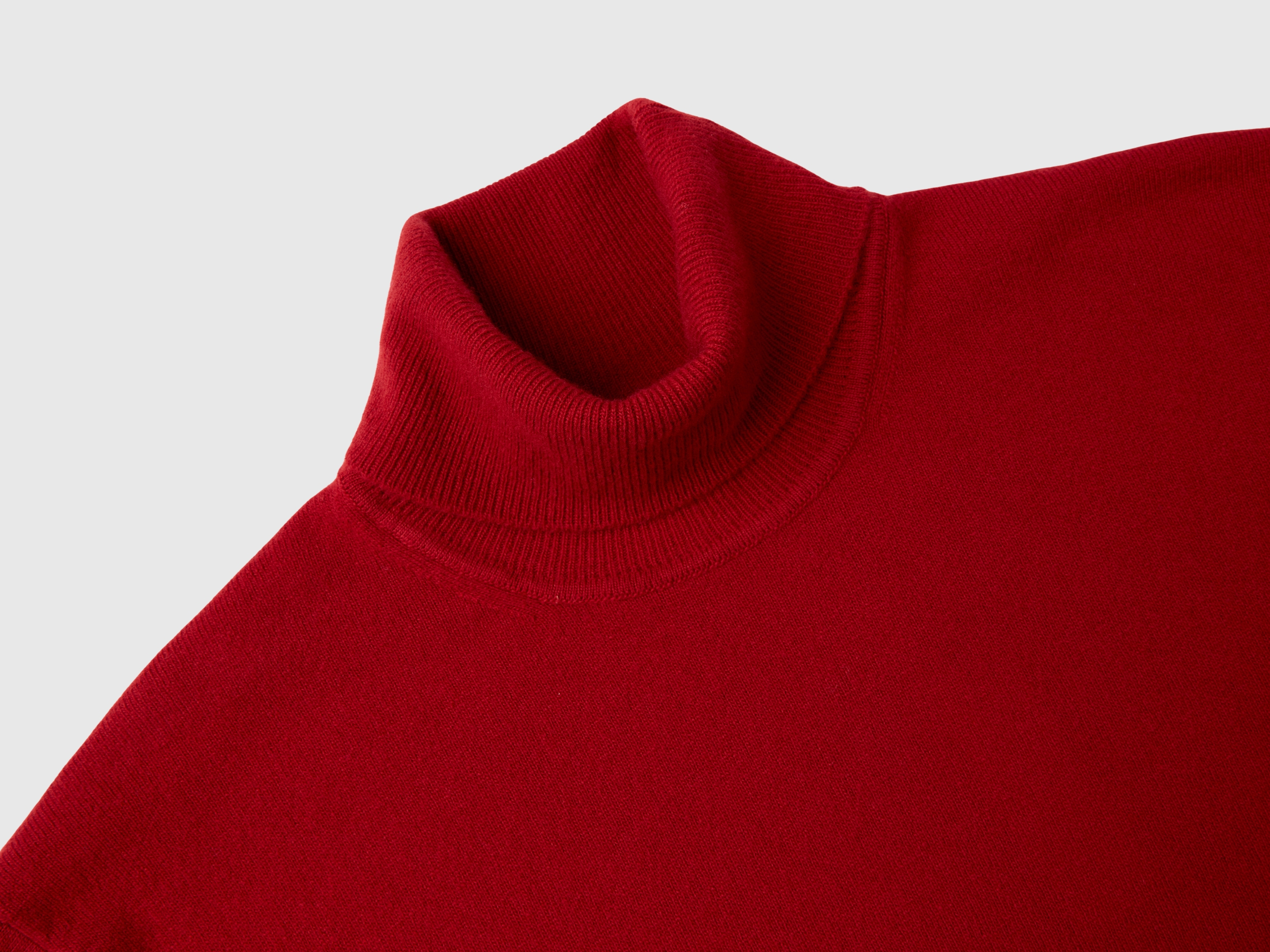 Pull col montant bordeaux en pure laine mérinos – Image 3