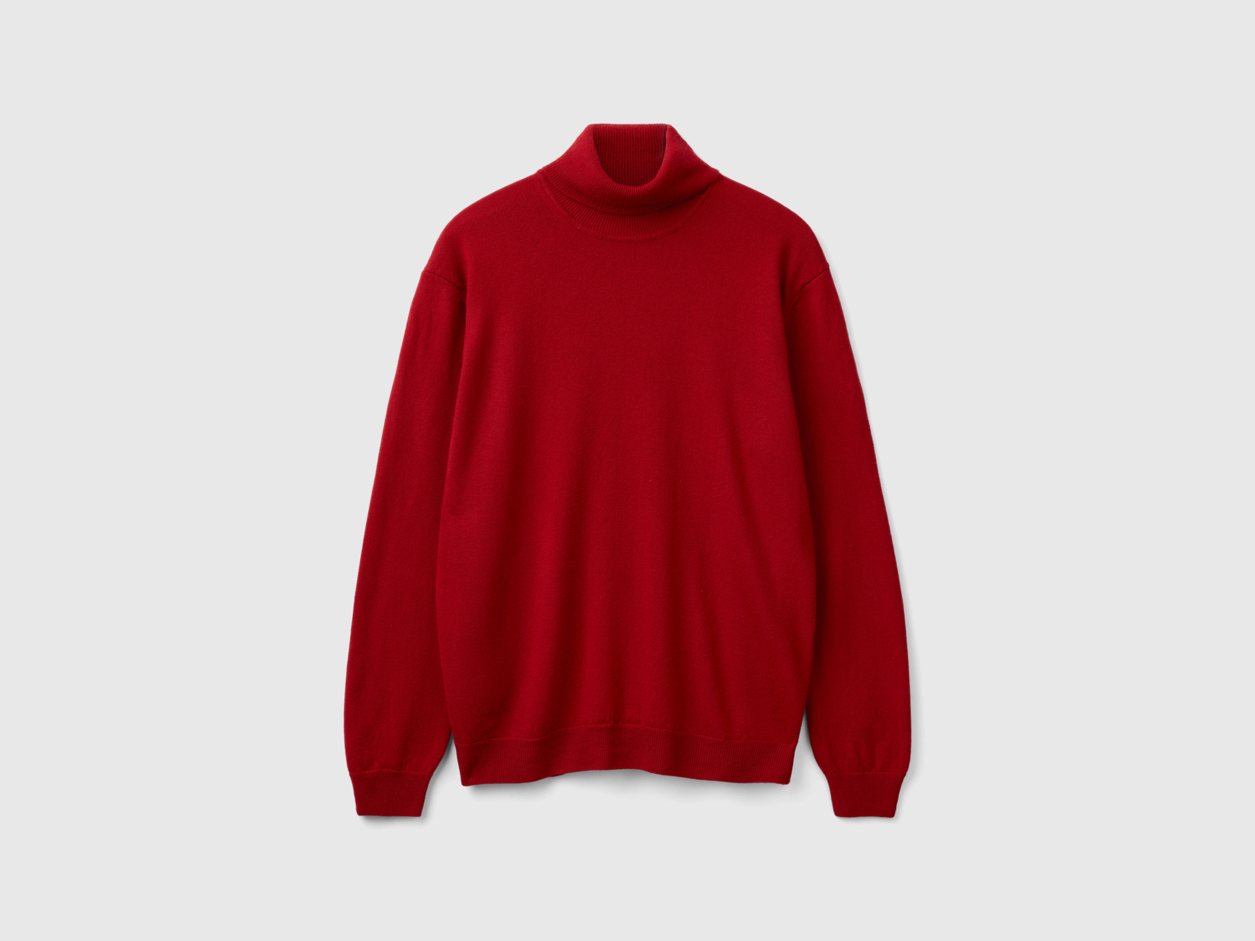Pull col montant bordeaux en pure laine mérinos Pull col montant bordeaux en pure laine mérinos