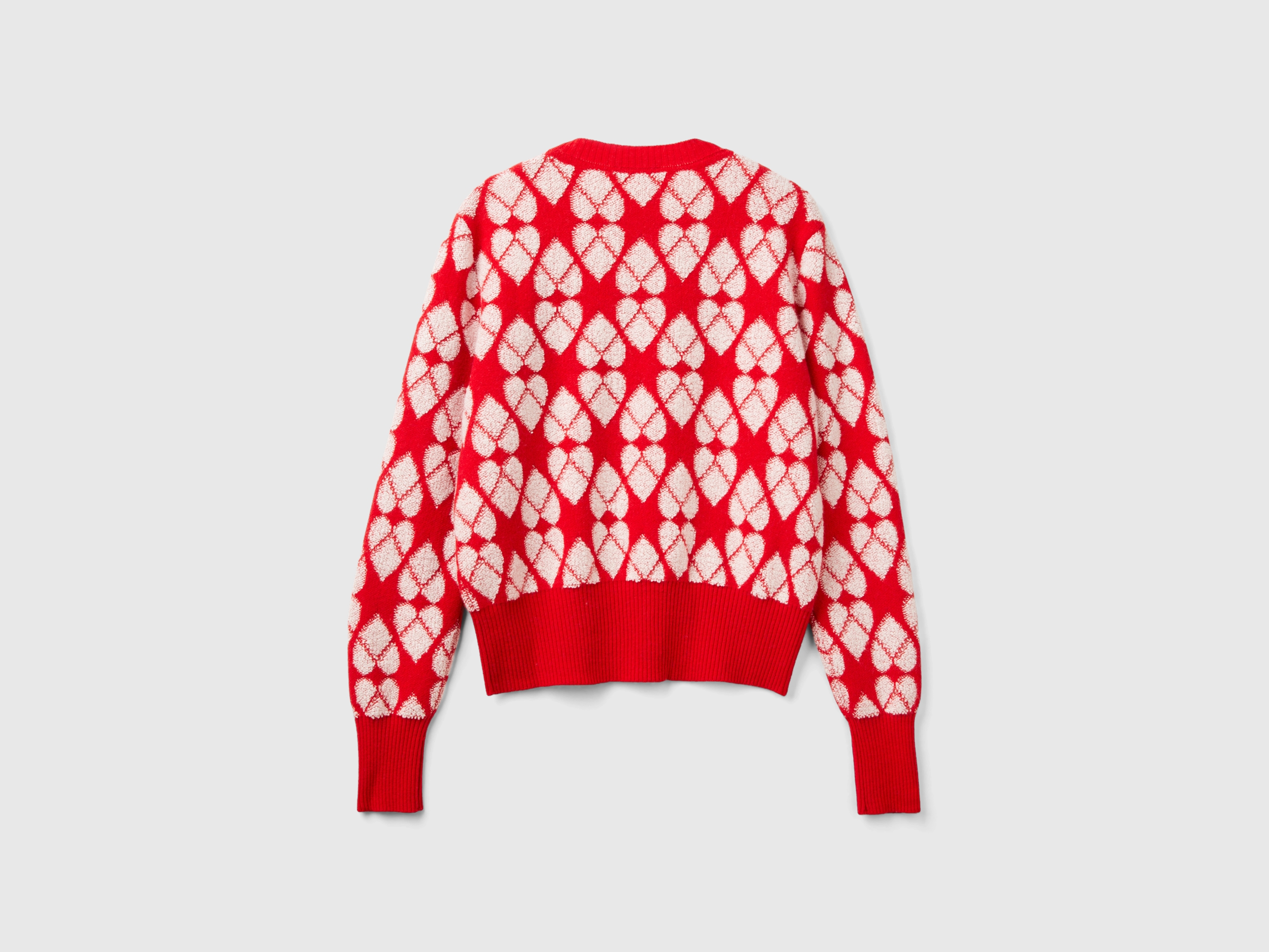 Pull à cœurs en laine recyclée mélangée – Image 2