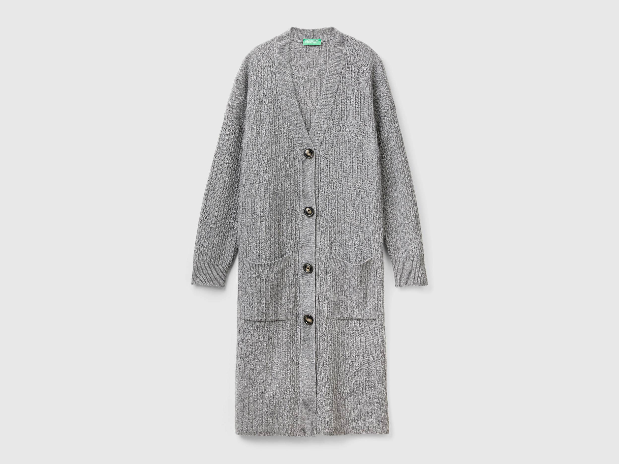 Gilet long en laine mélangée Gilet long en laine mélangée
