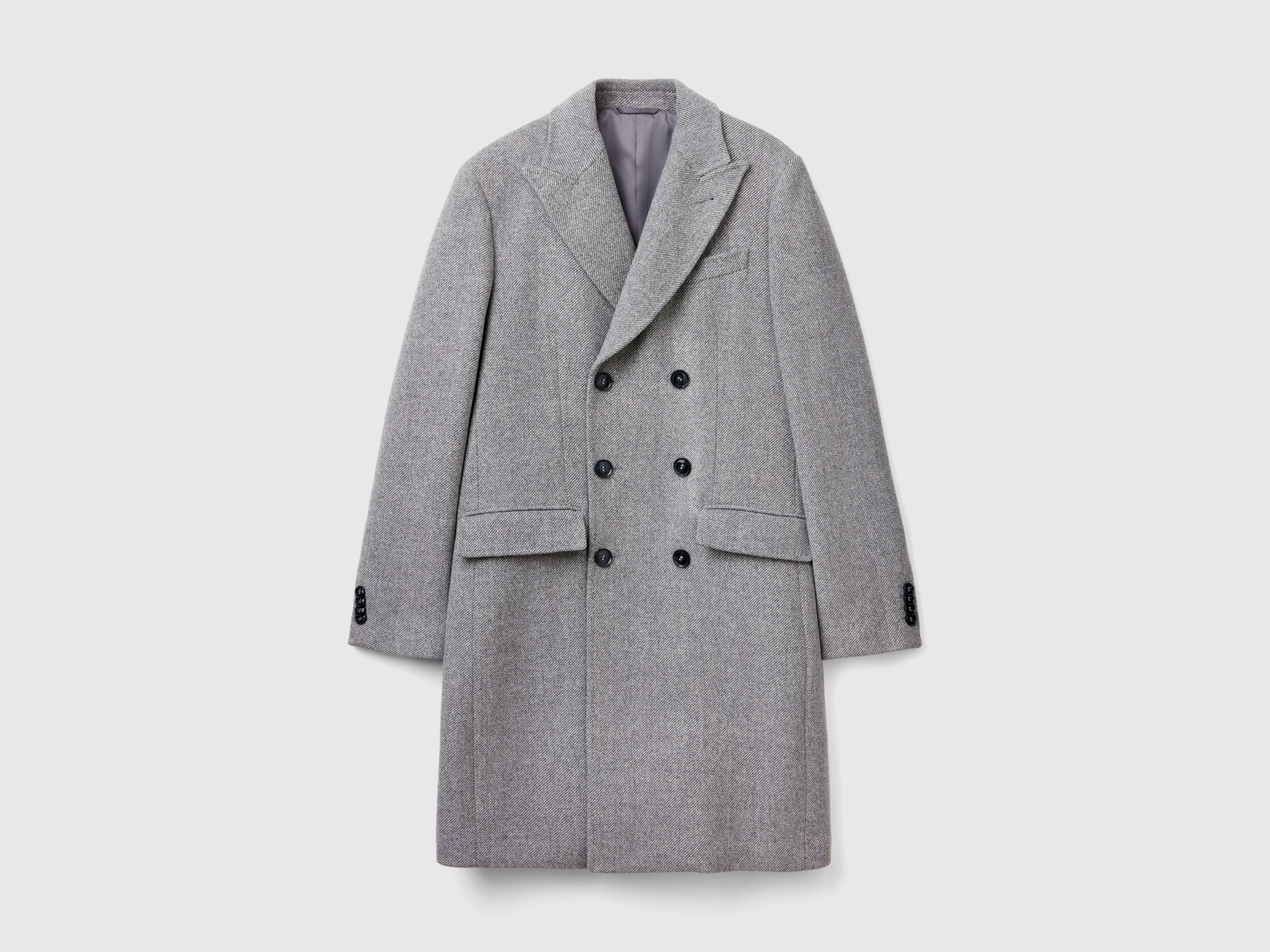 Manteau à double boutonnage en laine mélangée Manteau à double boutonnage en laine mélangée