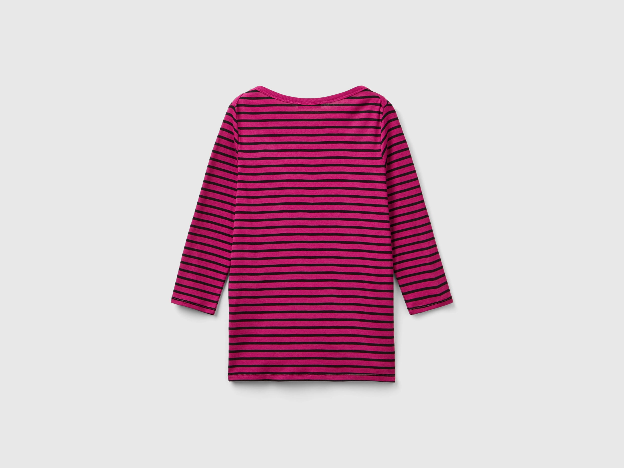 T-shirt rayé manches 3/4 en pur coton – Image 2