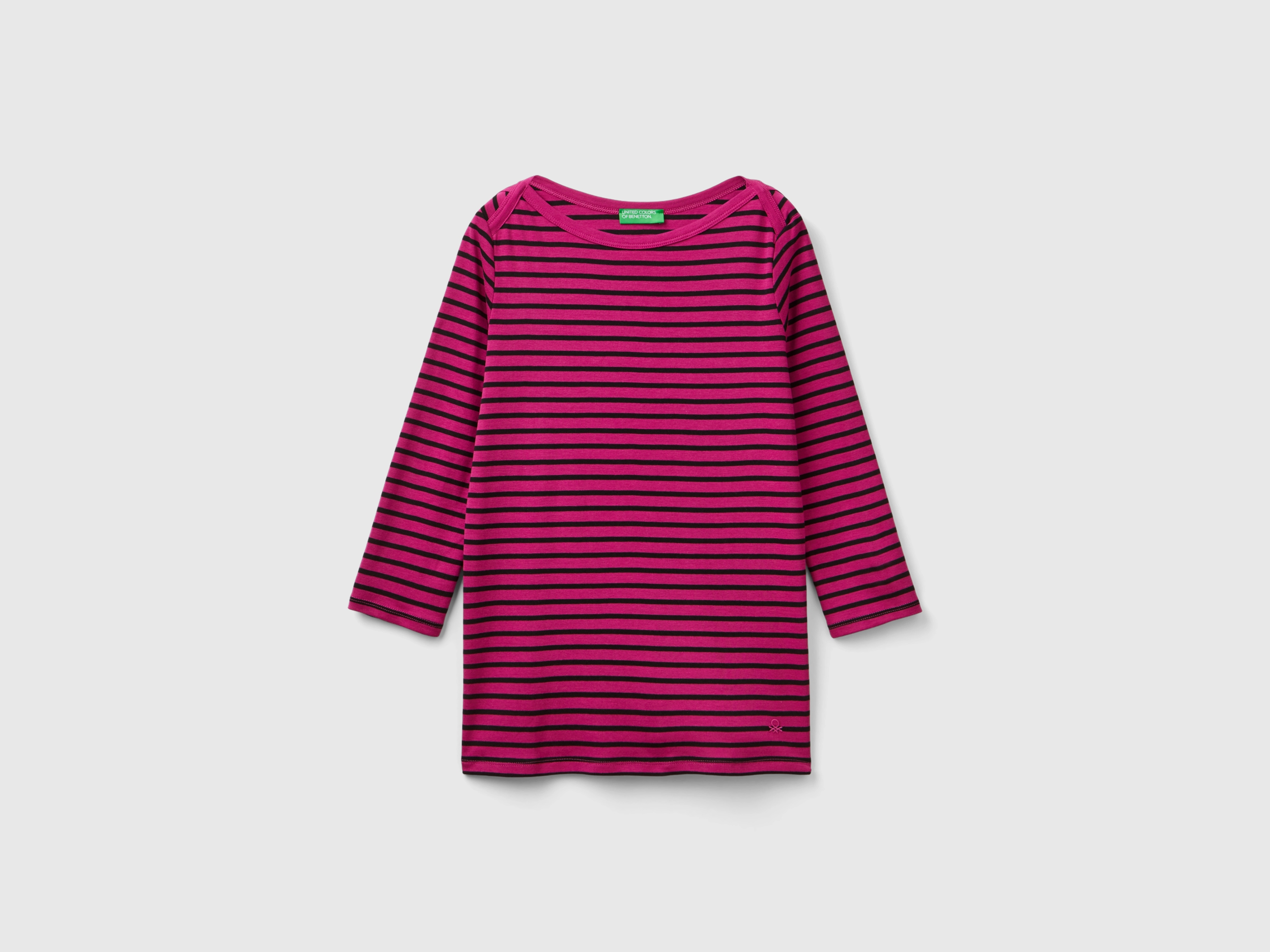 T-shirt rayé manches 3/4 en pur coton T-shirt rayé manches 3/4 en pur coton