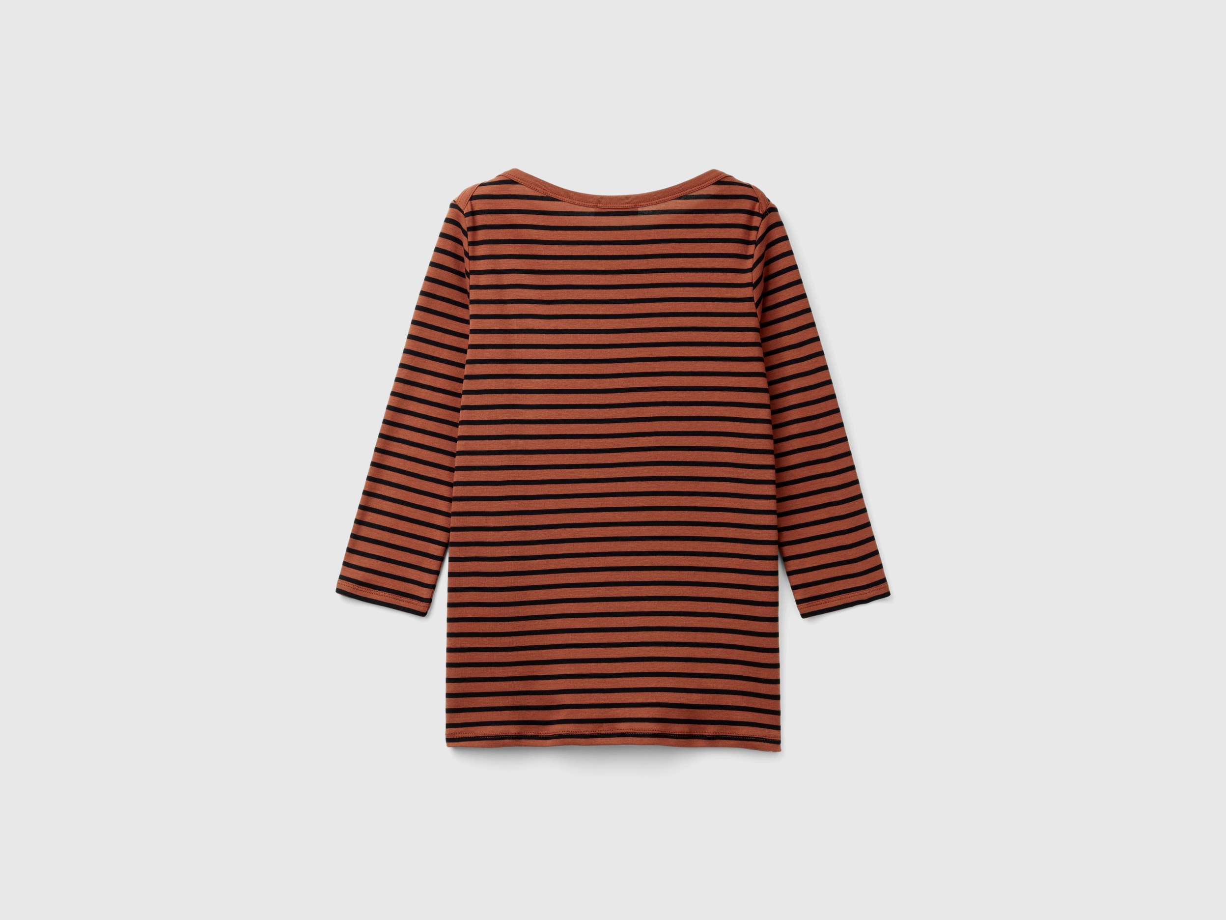 T-shirt rayé manches 3/4 en pur coton – Image 2