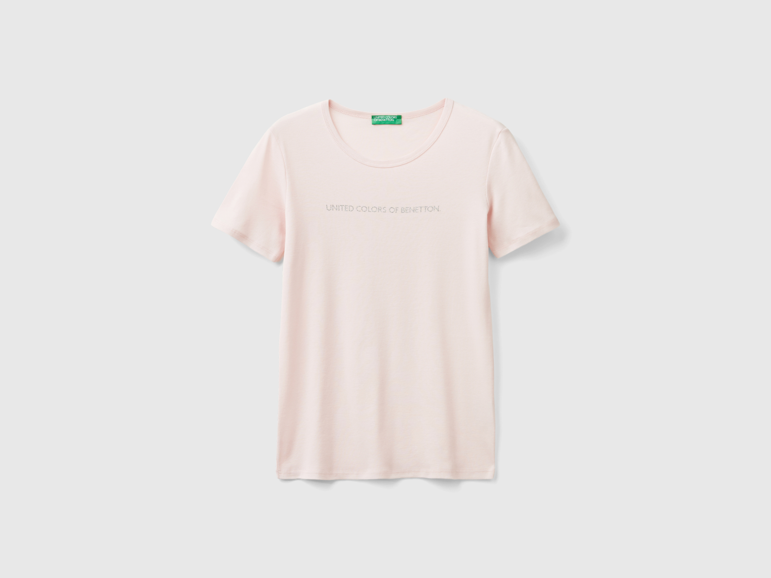 T-shirt 100% coton avec logo imprimé pailleté T-shirt 100% coton avec logo imprimé pailleté