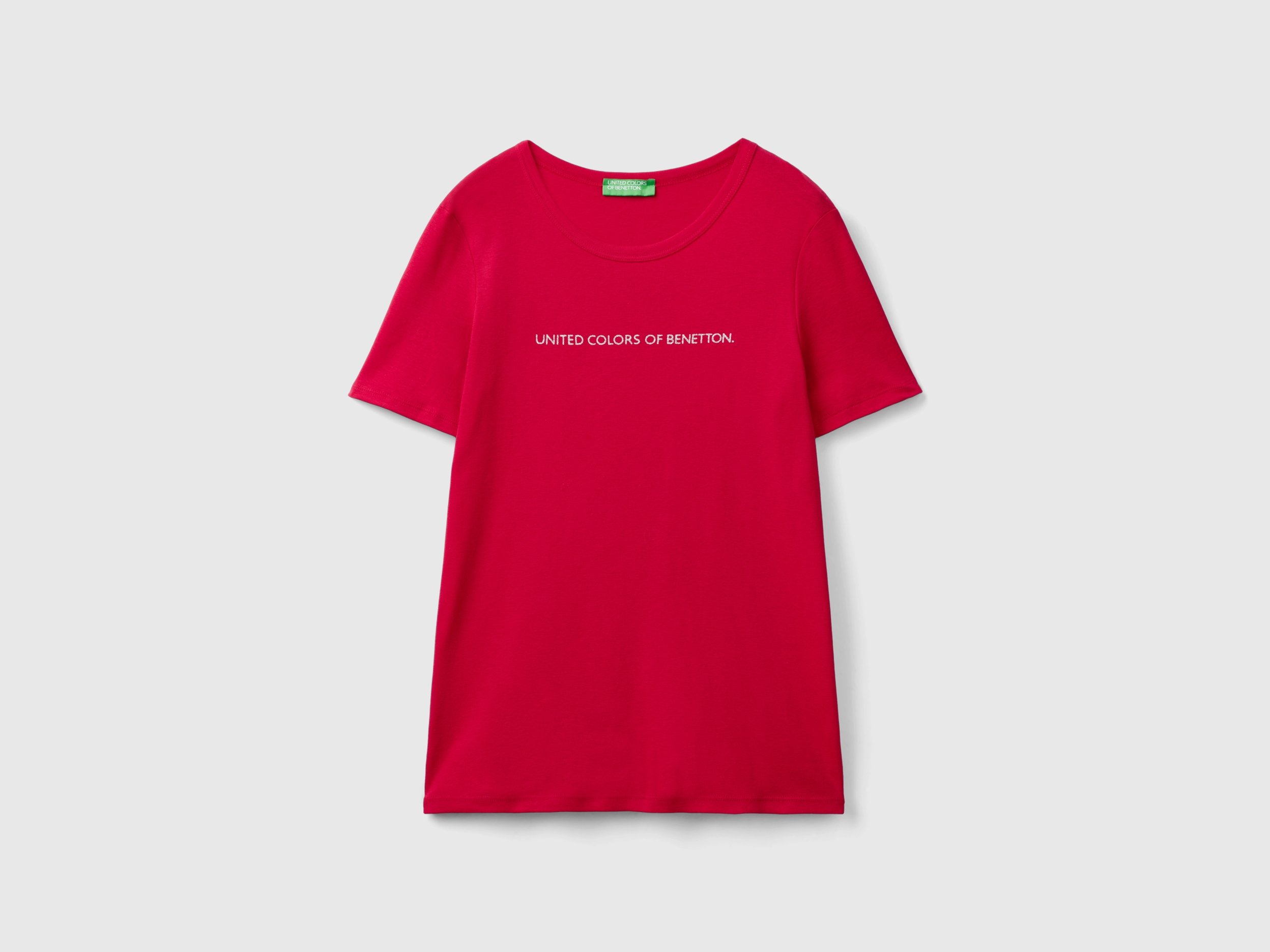 T-shirt 100% coton avec logo imprimé pailleté T-shirt 100% coton avec logo imprimé pailleté