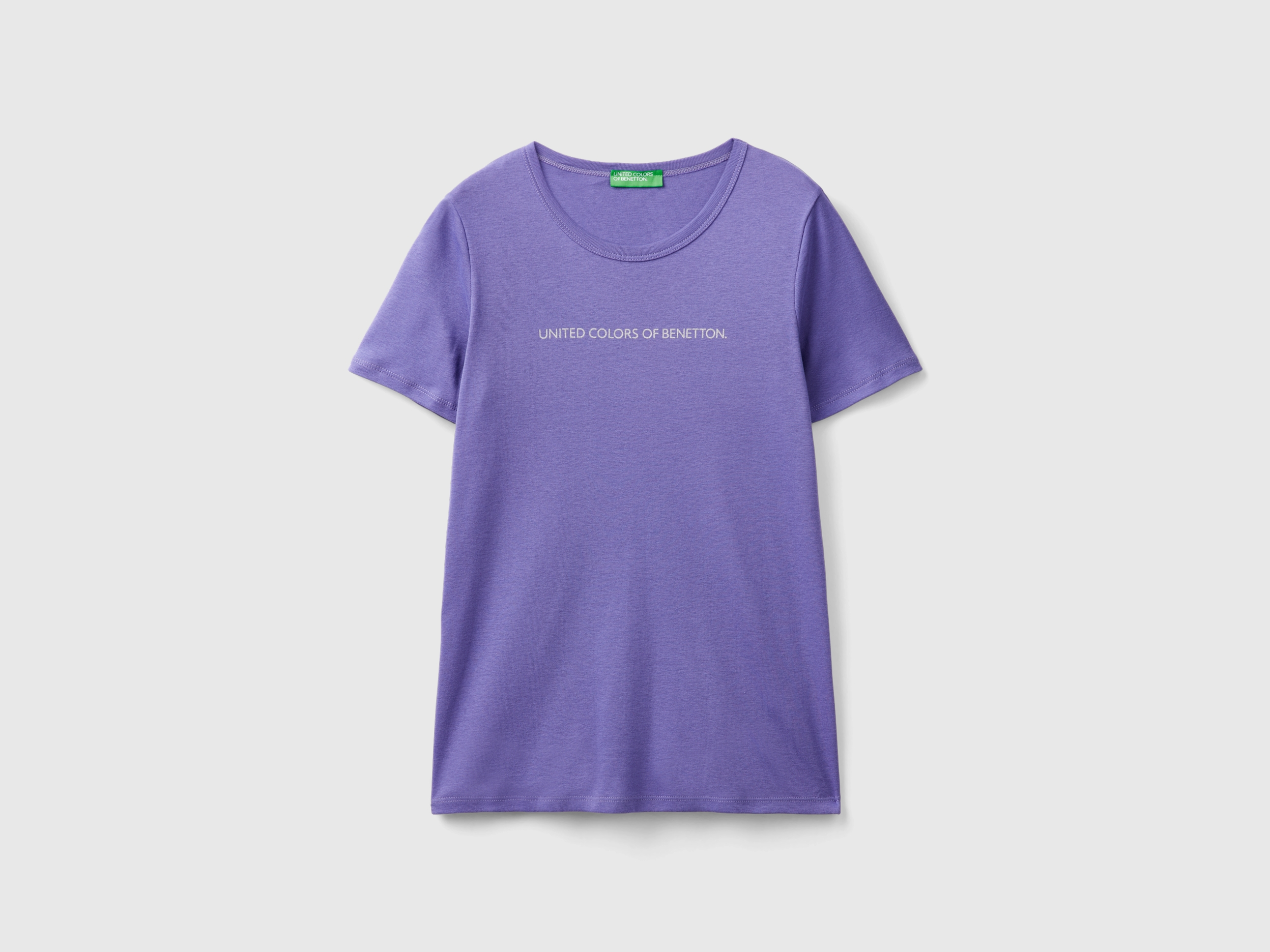 T-shirt 100% coton avec logo imprimé pailleté T-shirt 100% coton avec logo imprimé pailleté