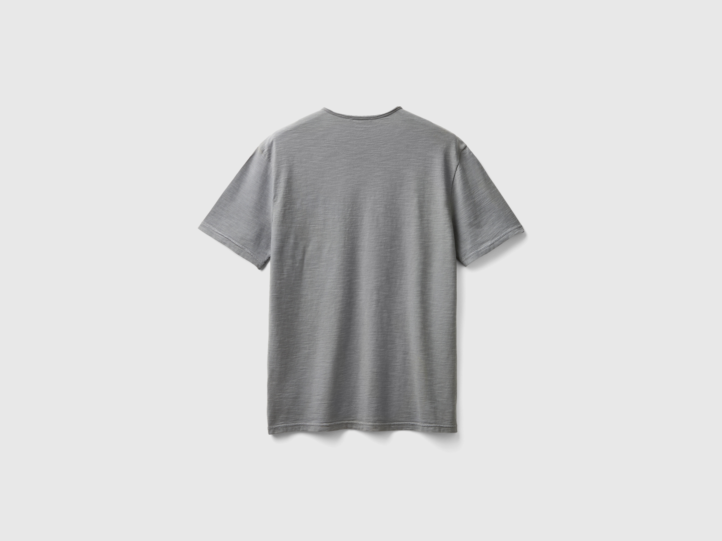 T-shirt gris souris en coton flammé – Image 2