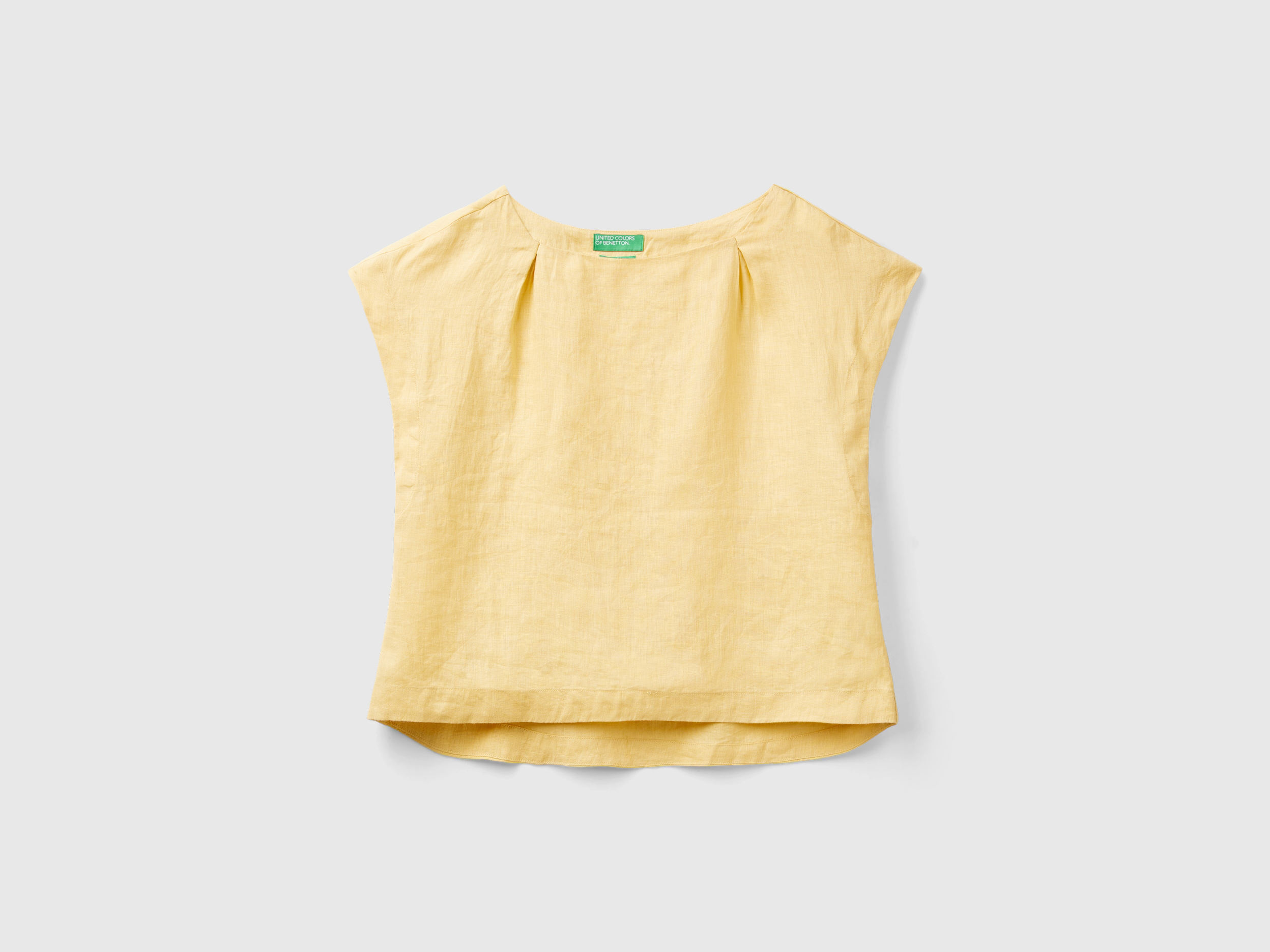 Blouse en pur lin à col carré Blouse en pur lin à col carré