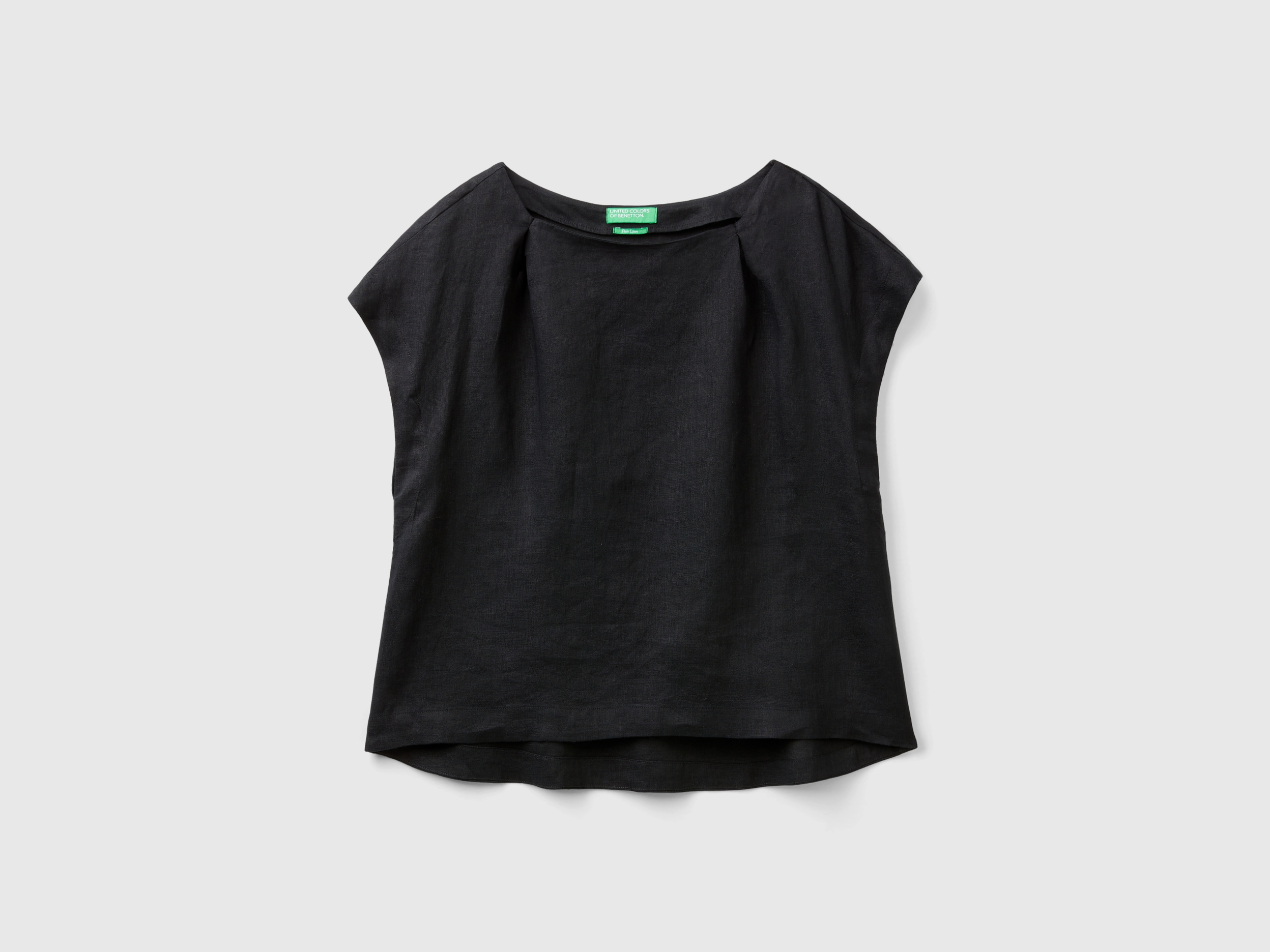 Blouse en pur lin à col carré Blouse en pur lin à col carré