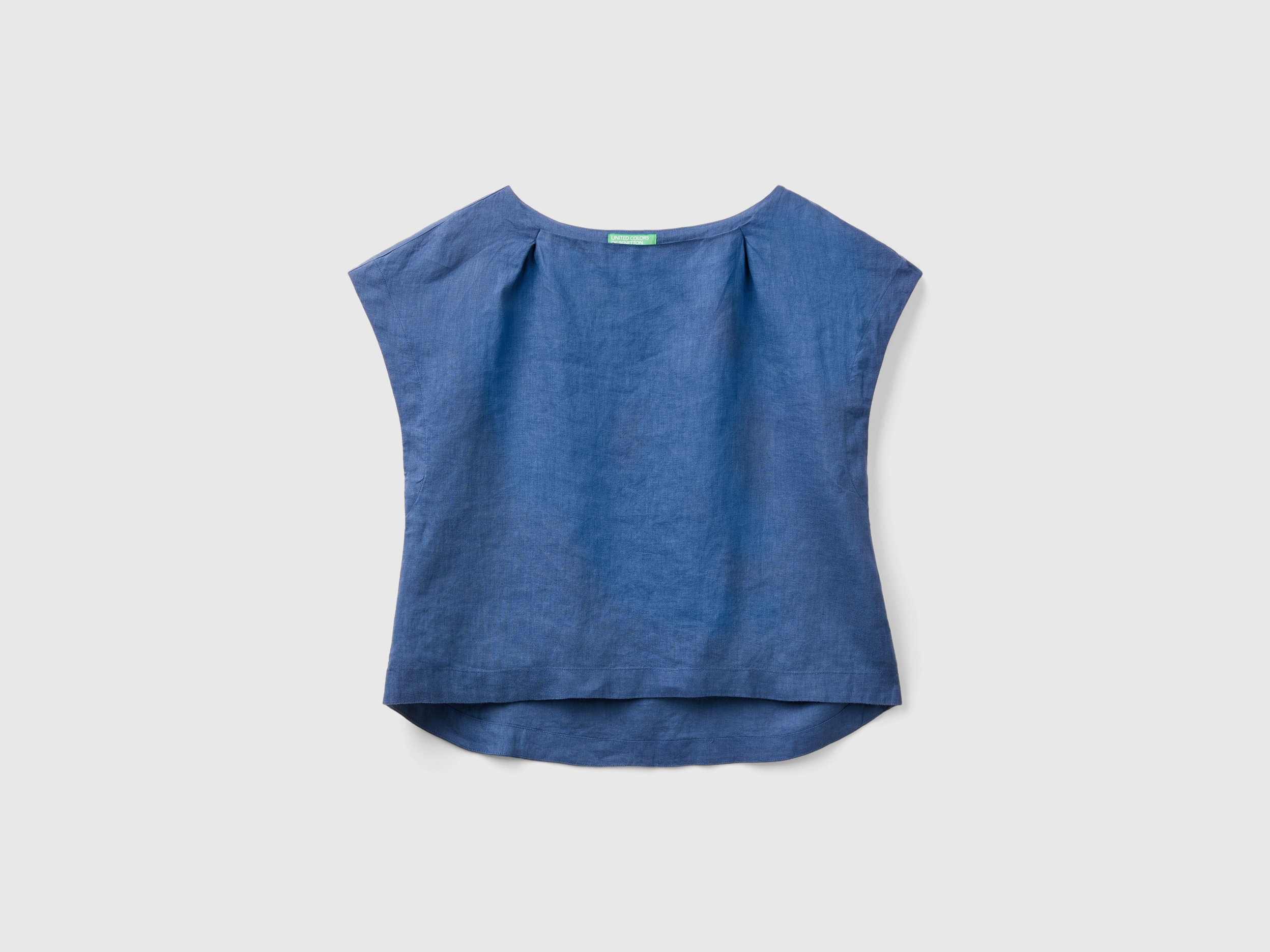 Blouse en pur lin à col carré Blouse en pur lin à col carré