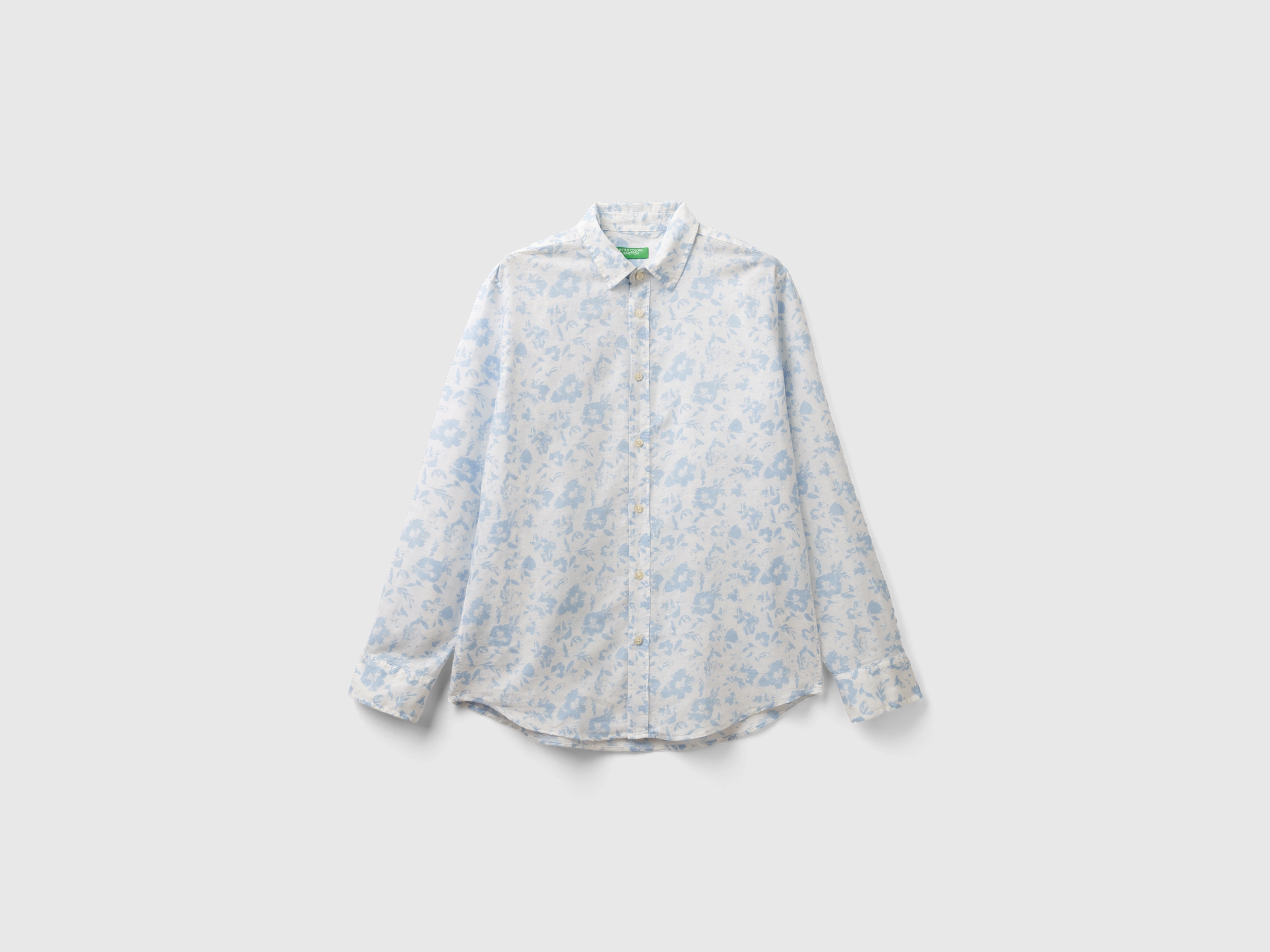 Chemise à fleurs en lin mélangé Chemise à fleurs en lin mélangé