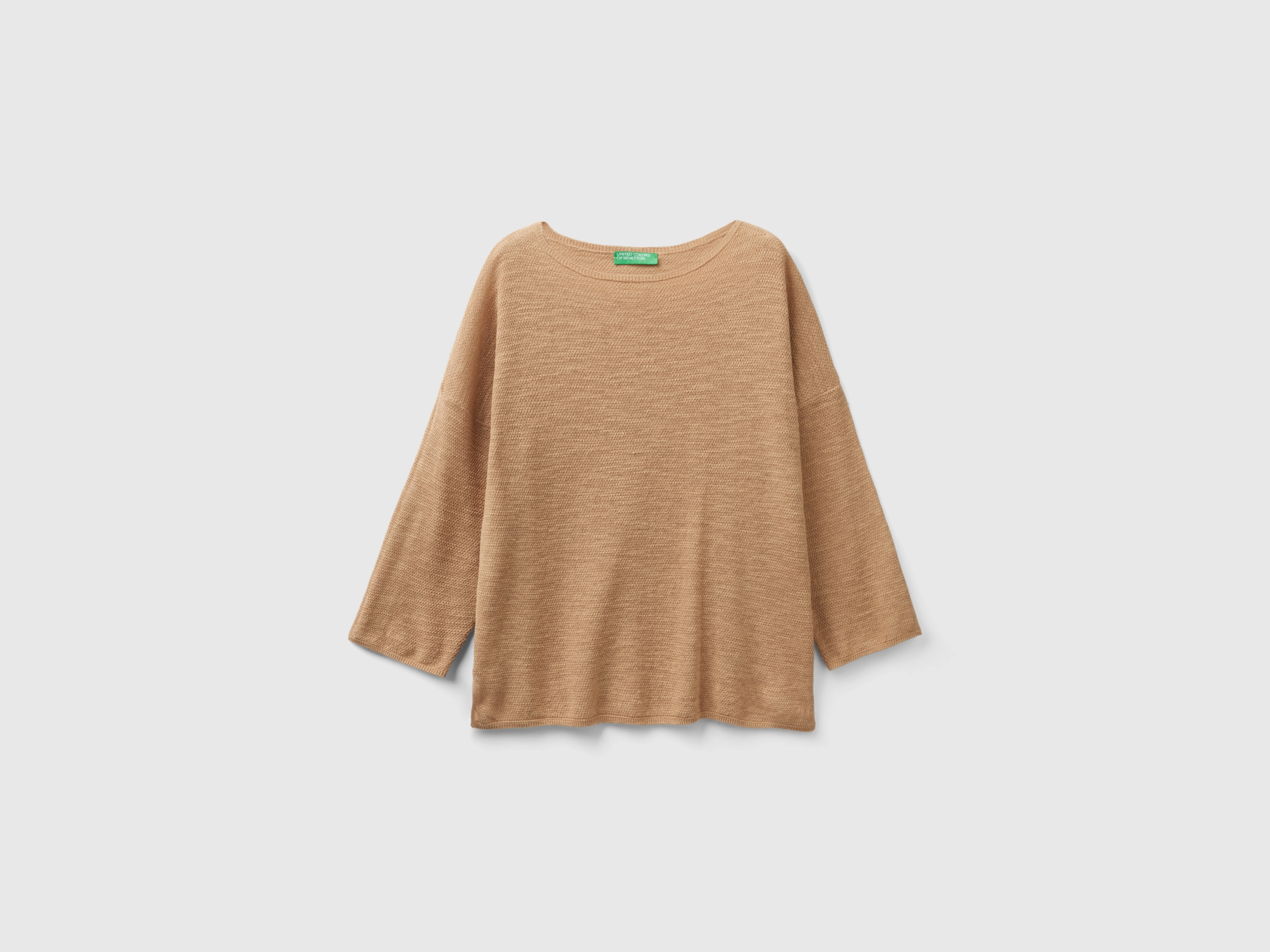 Pull en lin mélangé à manches 3/4 Pull en lin mélangé à manches 3/4