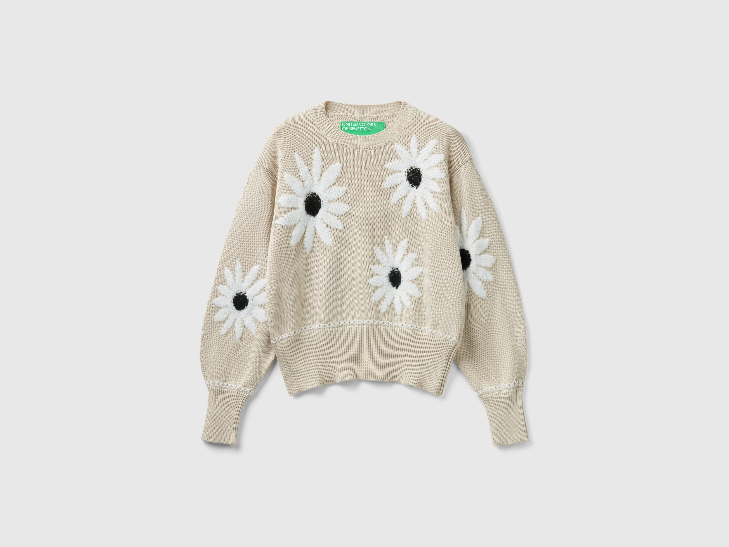 Pull à intarsia fleurs Pull à intarsia fleurs