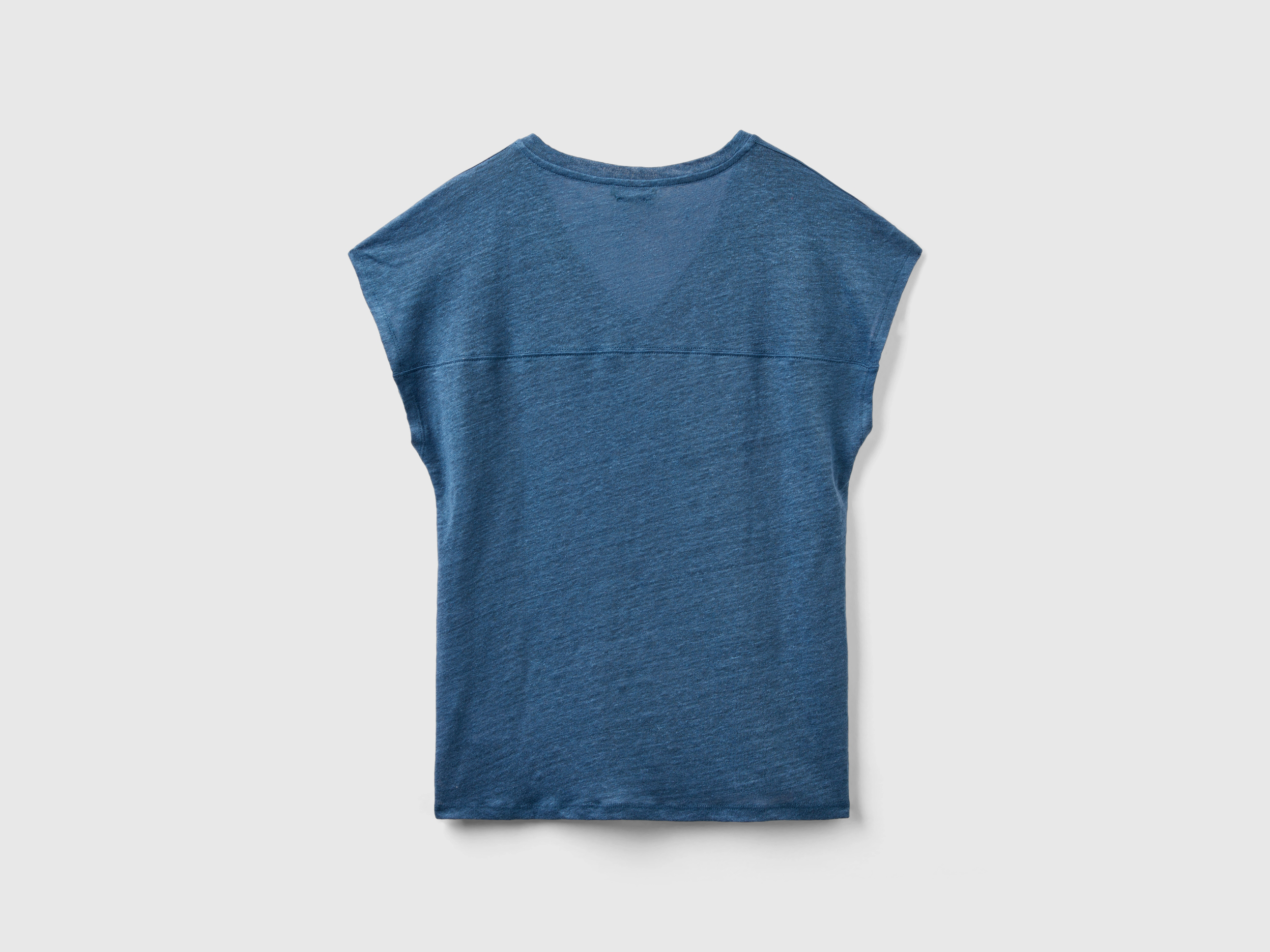 T-shirt en pur lin à col en V – Image 2