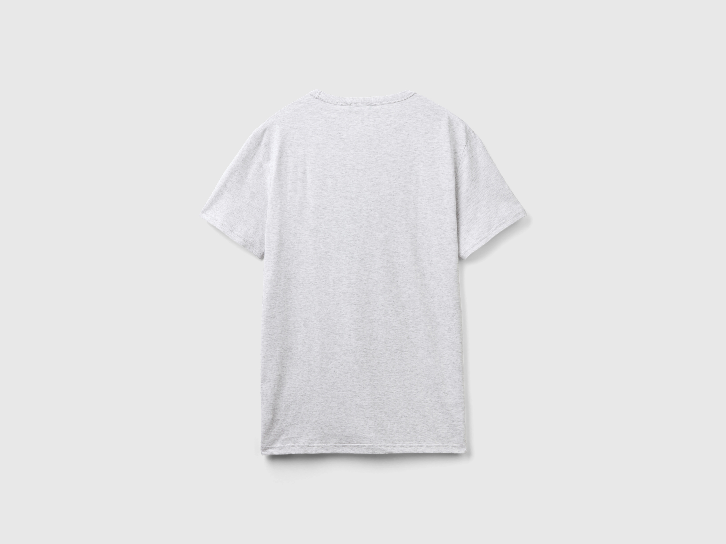 T-shirt gris clair en coton bio à imprimé logo – Image 2