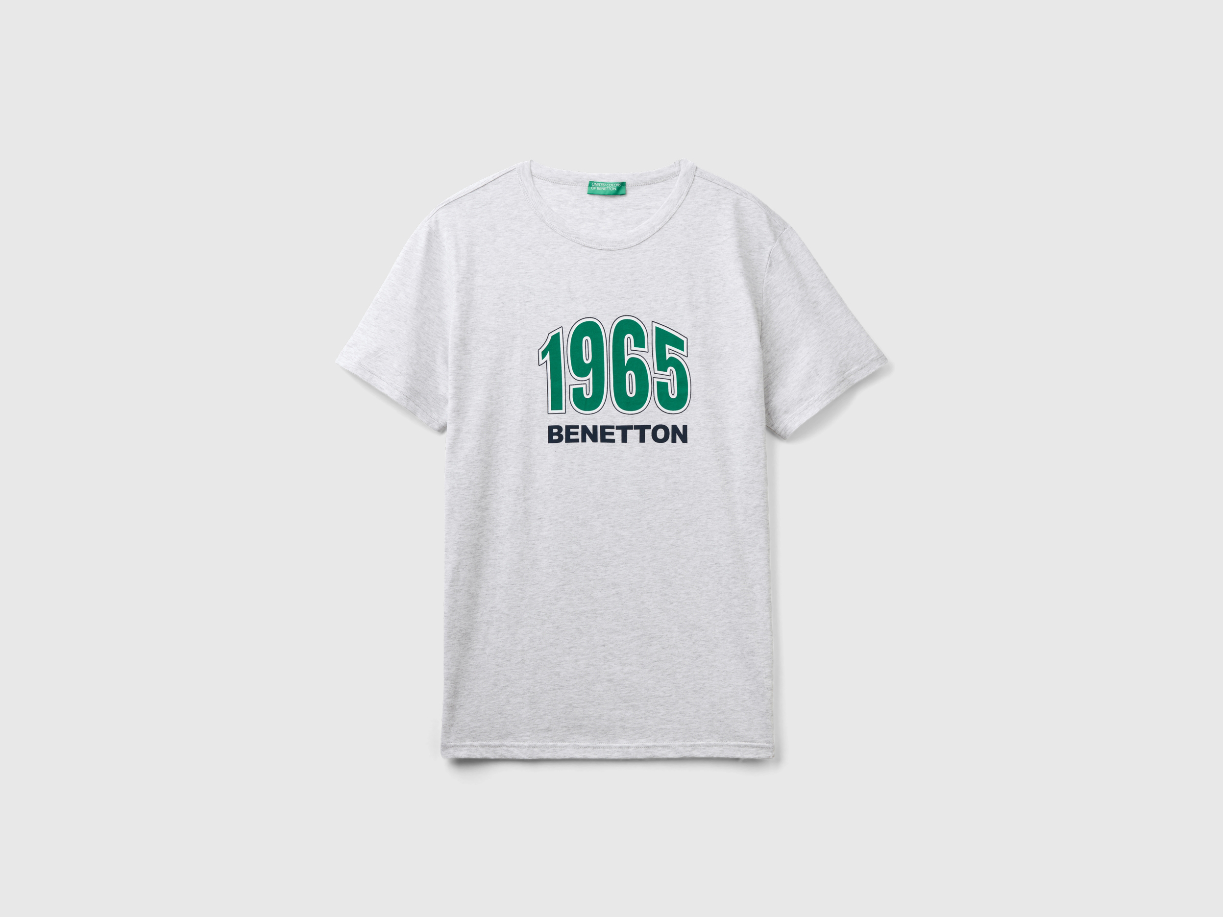 T-shirt gris clair en coton bio à imprimé logo T-shirt gris clair en coton bio à imprimé logo