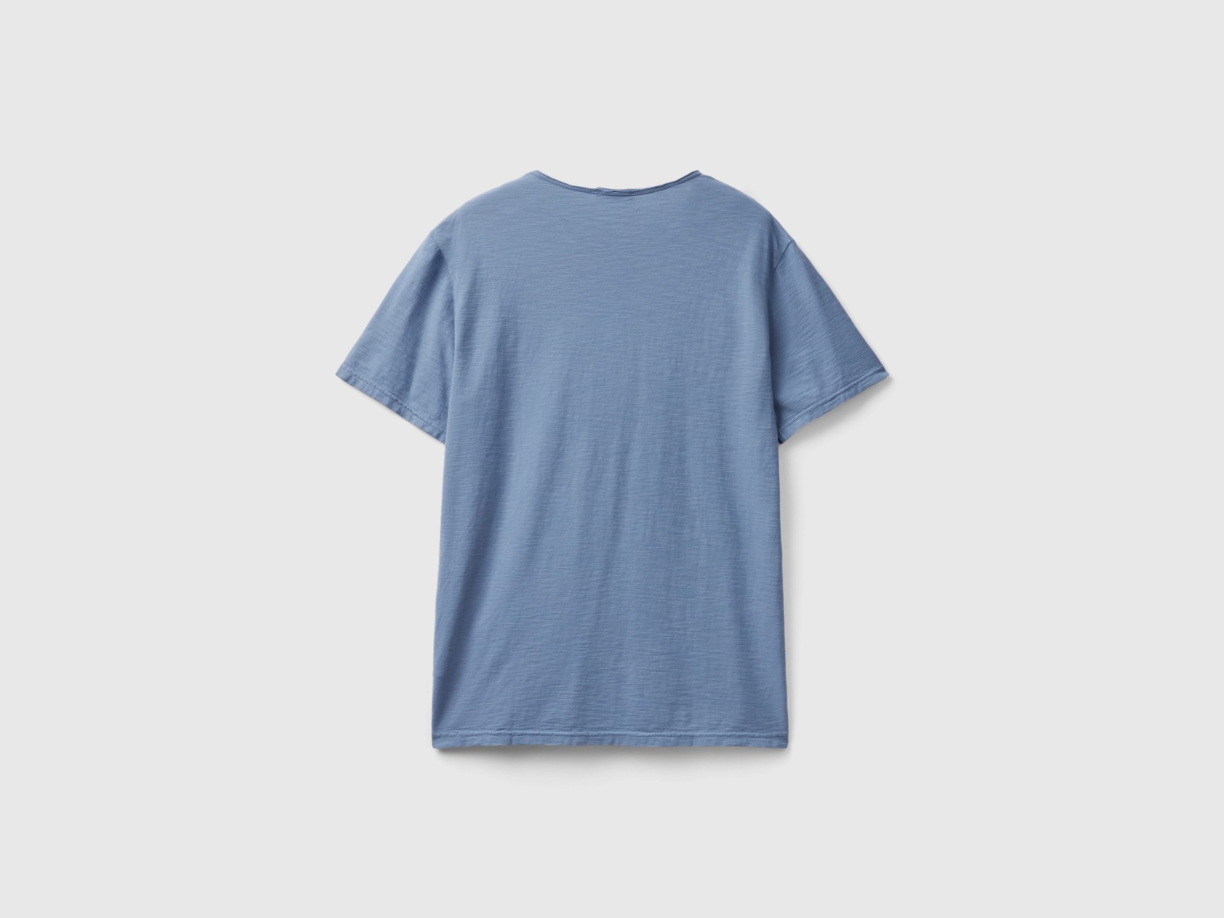 T-shirt bleu avio en coton flammé – Image 2
