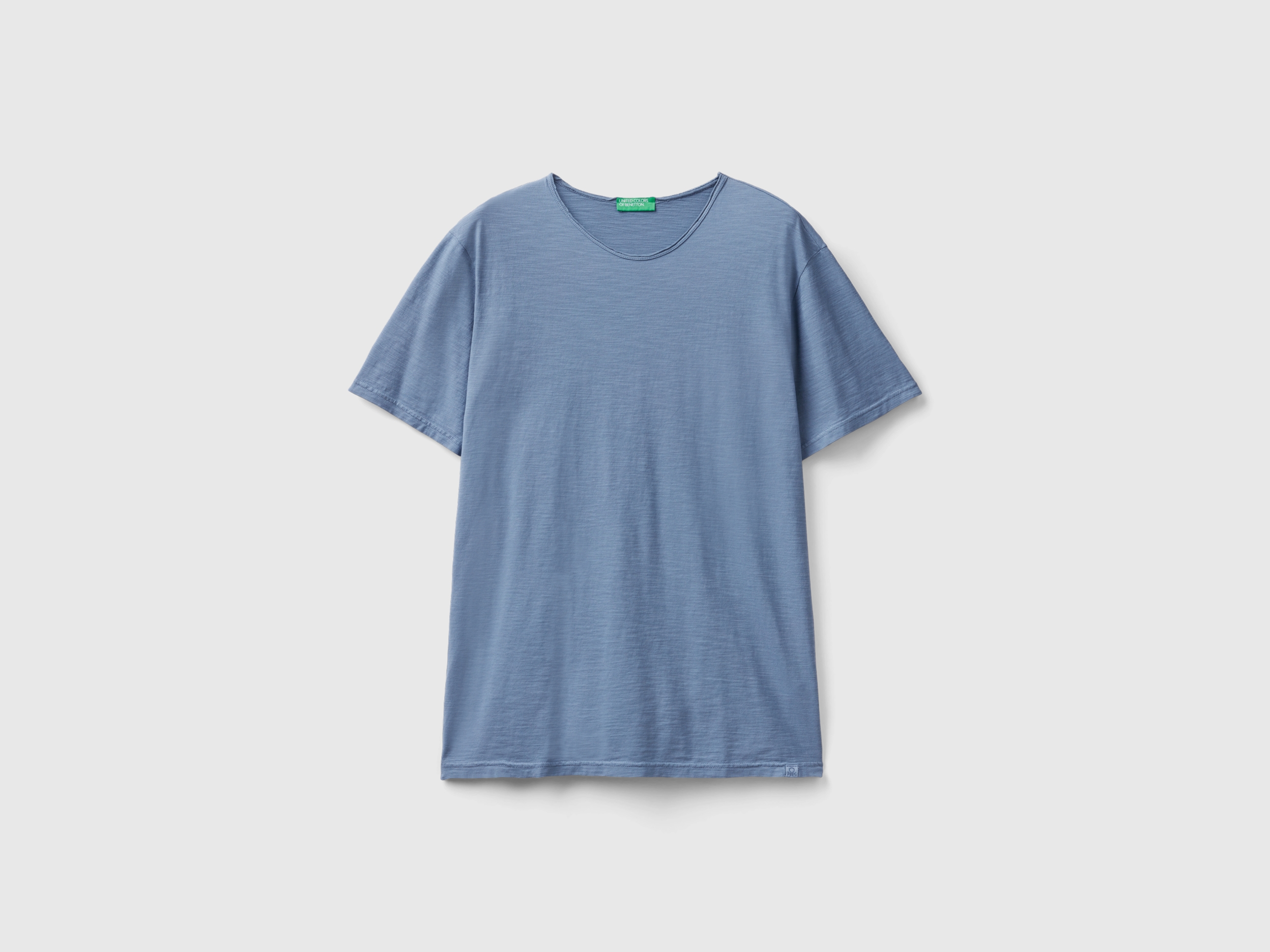 T-shirt bleu avio en coton flammé T-shirt bleu avio en coton flammé