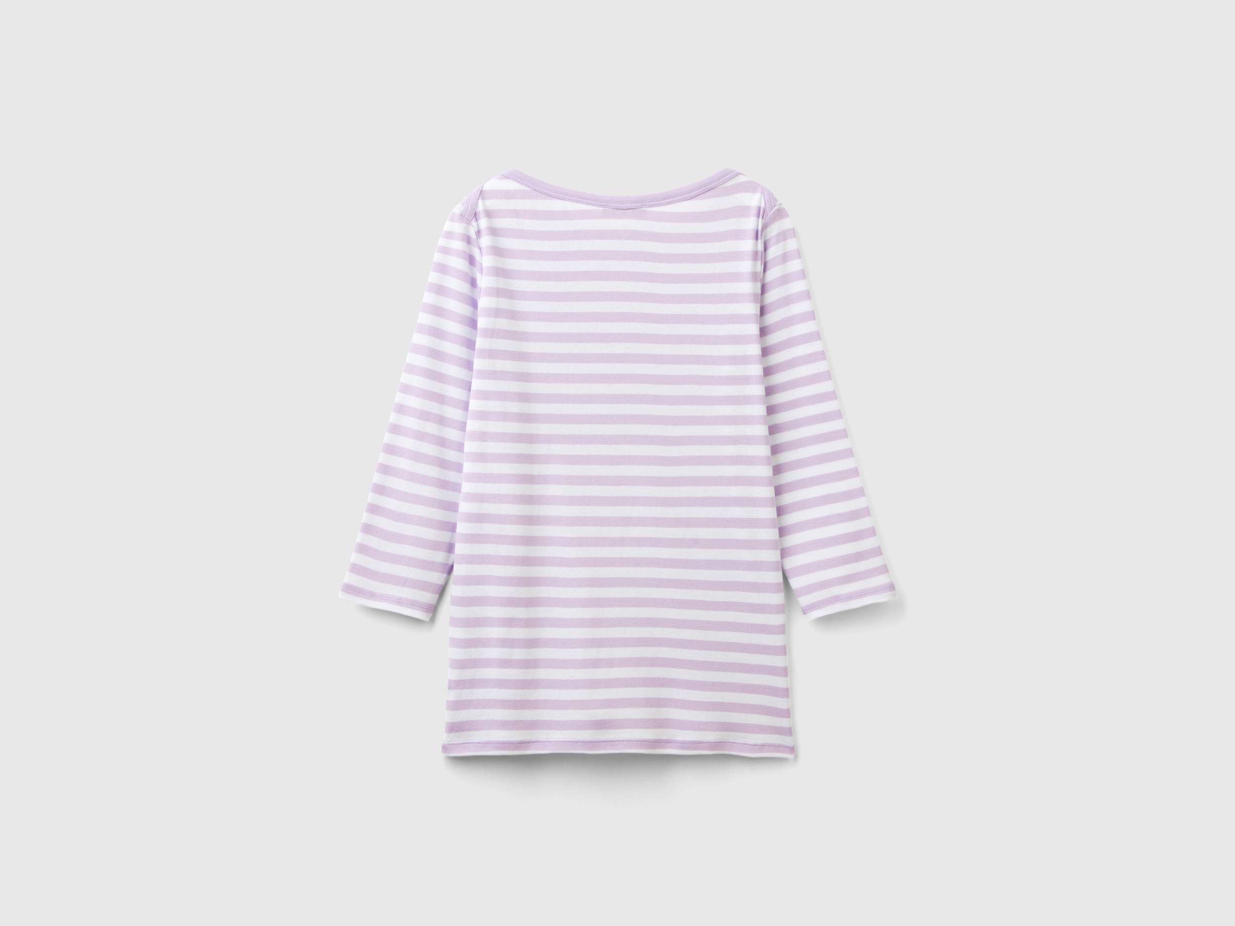 T-shirt rayé en 100 % coton à manches 3/4 – Image 2