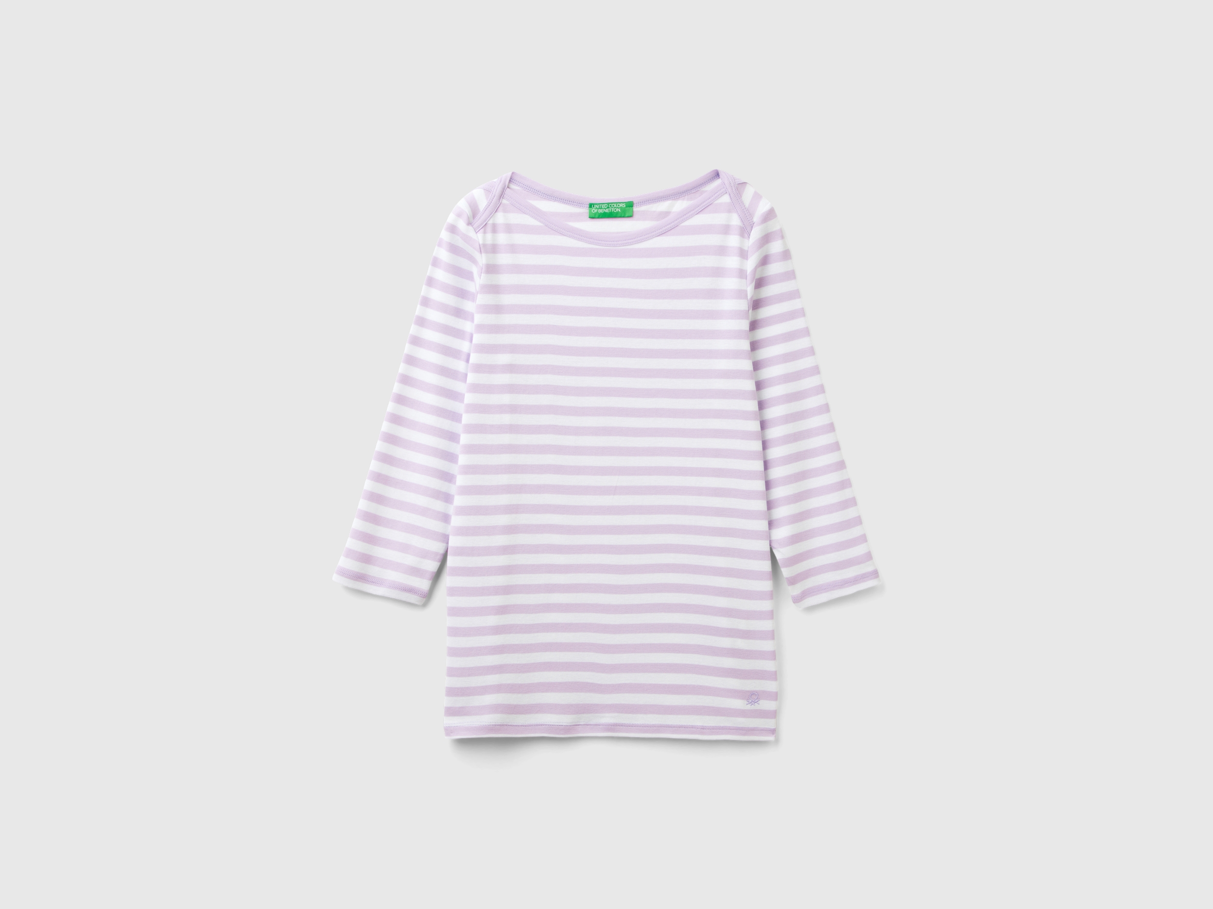 T-shirt rayé en 100 % coton à manches 3/4 T-shirt rayé en 100 % coton à manches 3/4