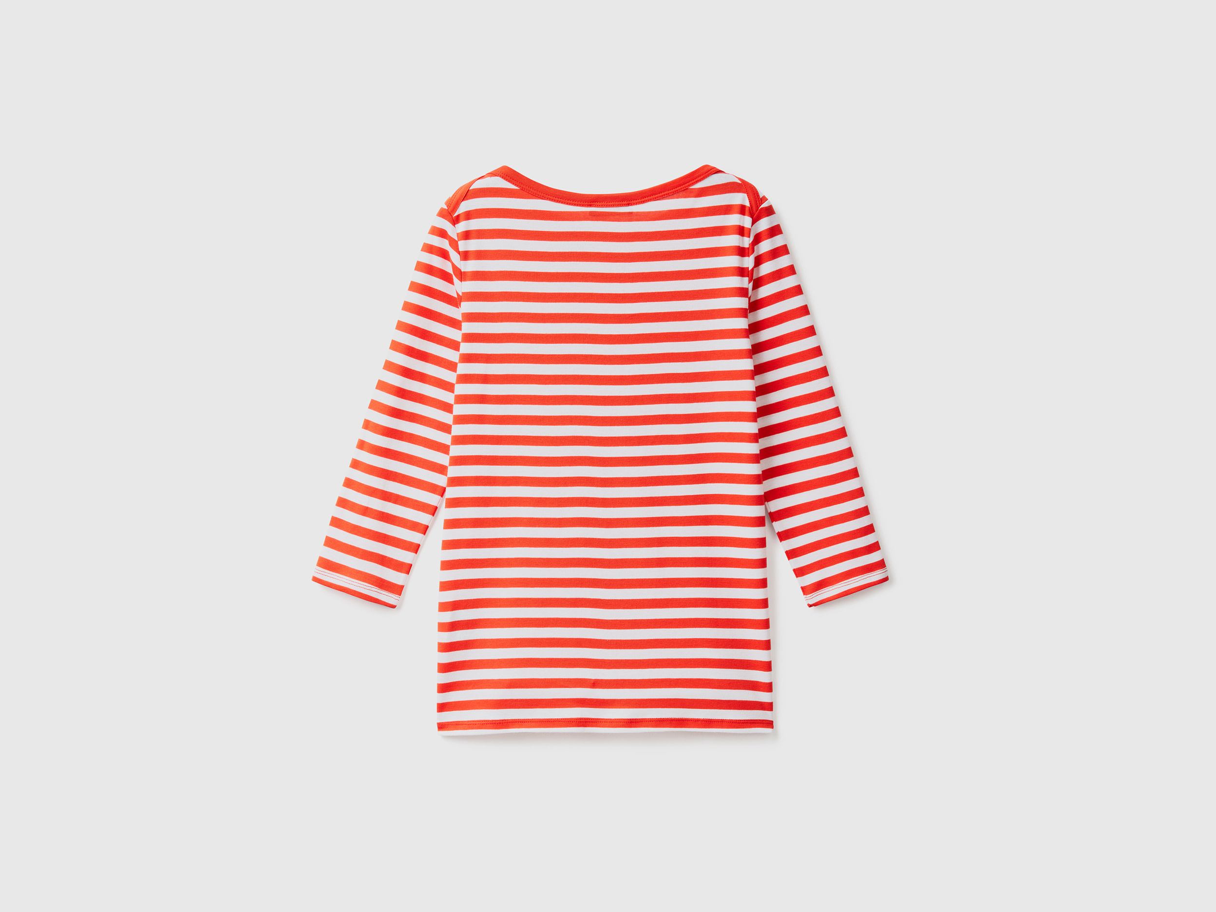 T-shirt rayé en 100 % coton à manches 3/4 – Image 2
