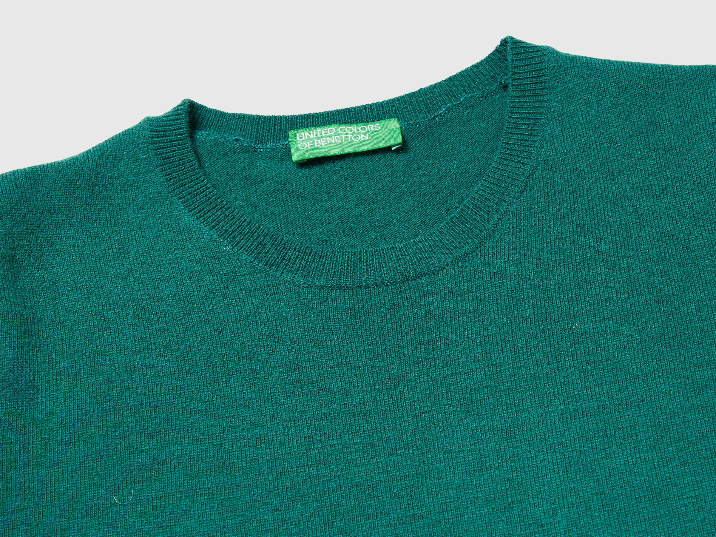 Pull vert à manches courtes en pure laine mérinos – Image 3