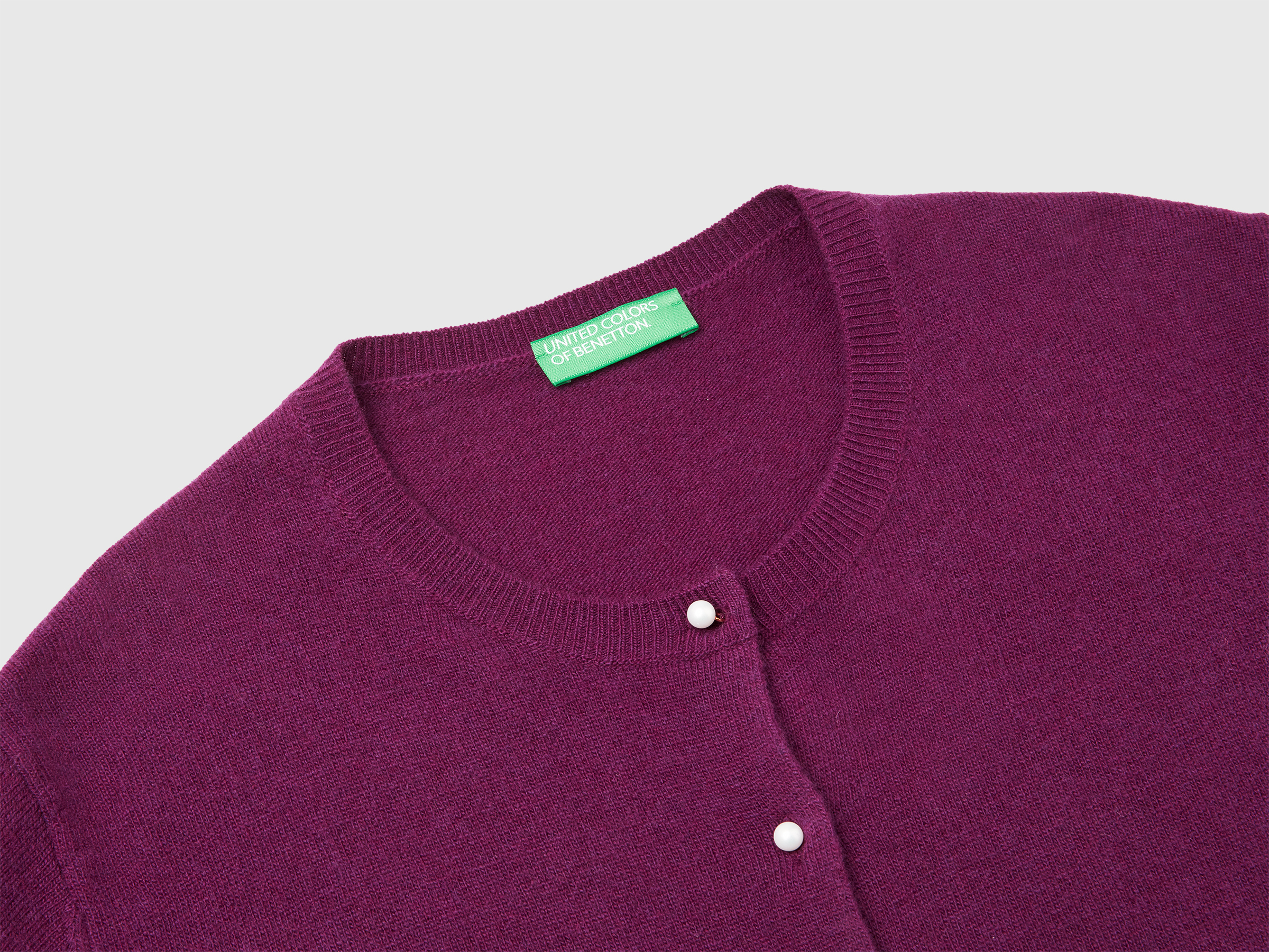 Cardigan violet en pure laine mérinos – Image 3