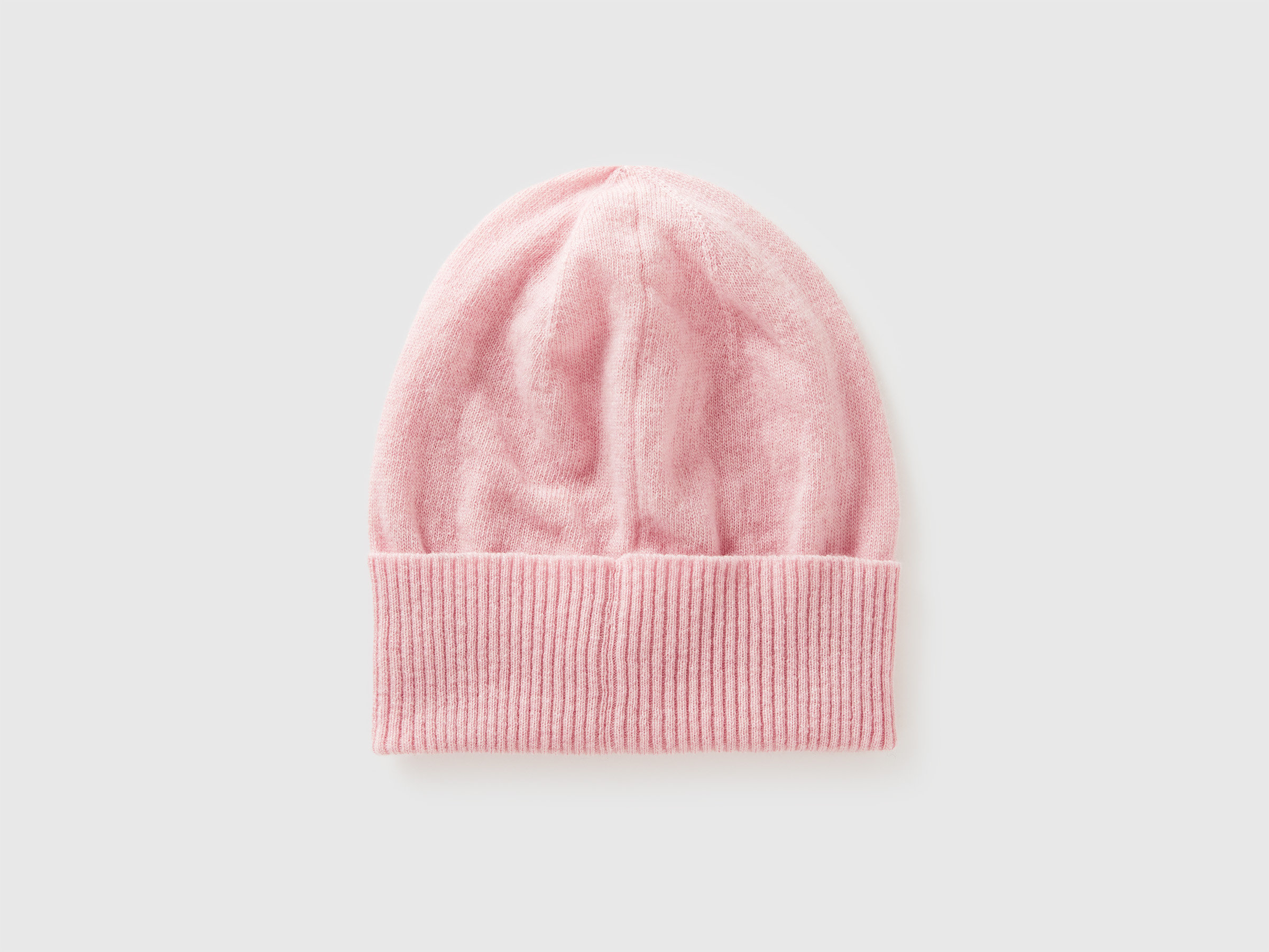 Bonnet rose poudré en pure laine mérinos – Image 2