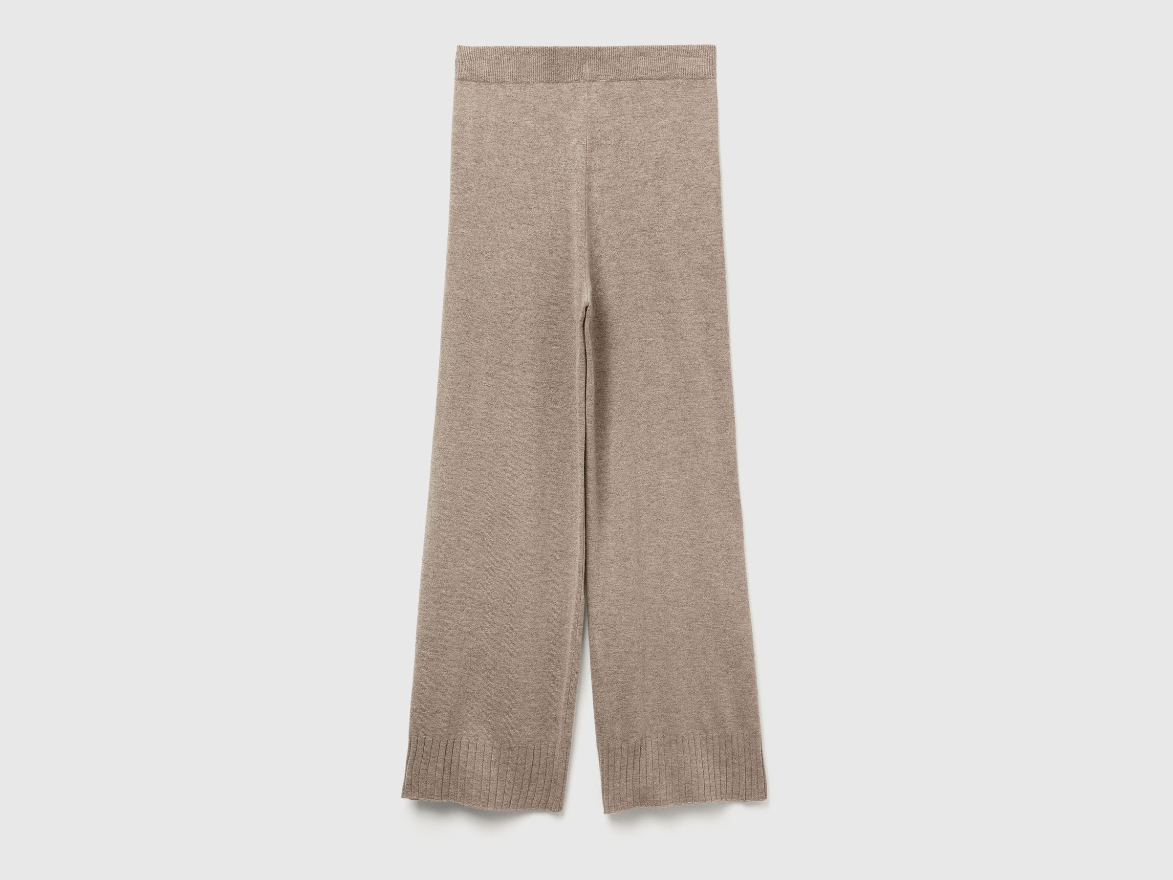 Pantalon large beige en mélange de laine et de cachemire – Image 2