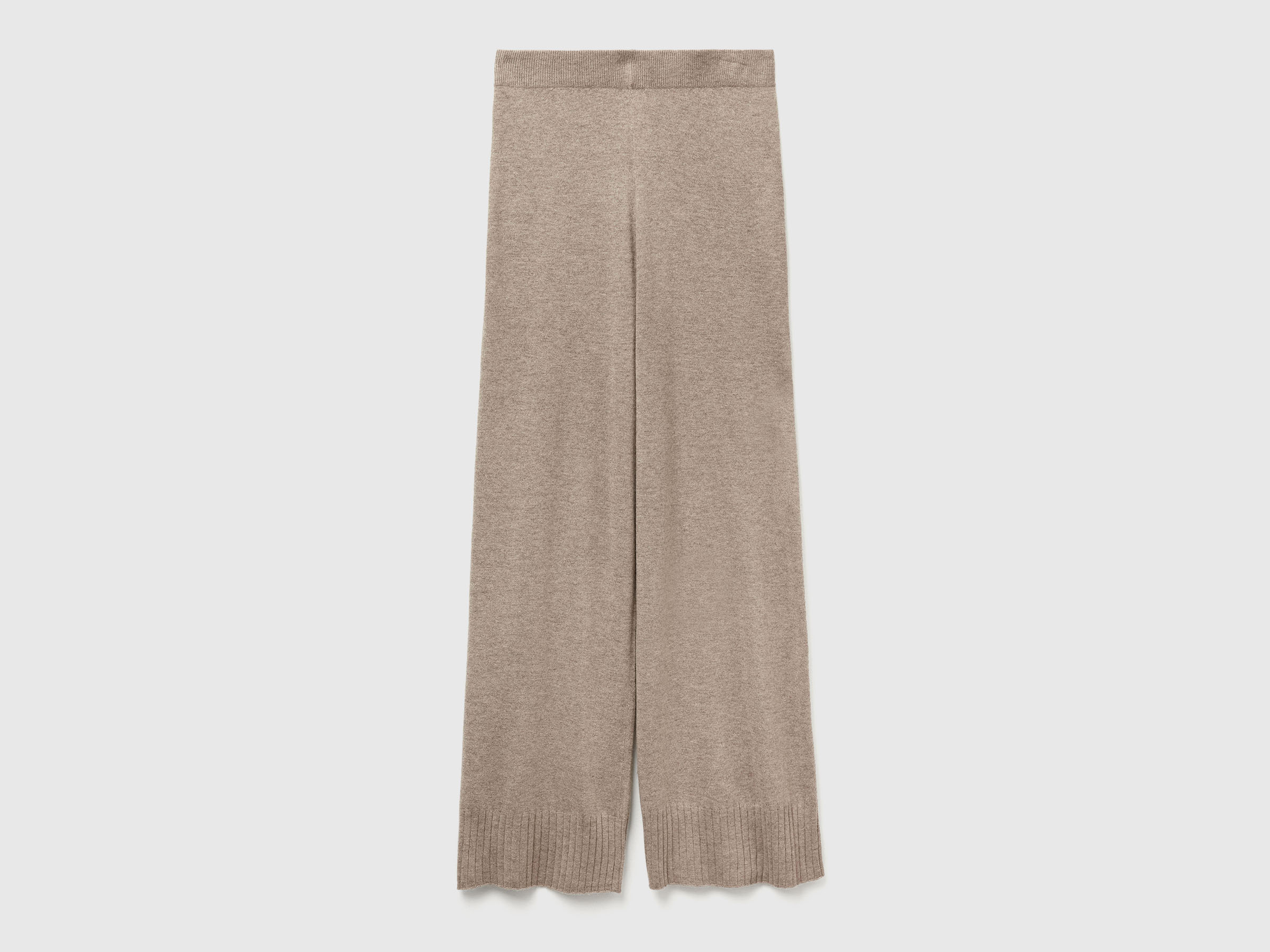 Pantalon large beige en mélange de laine et de cachemire Pantalon large beige en mélange de laine et de cachemire