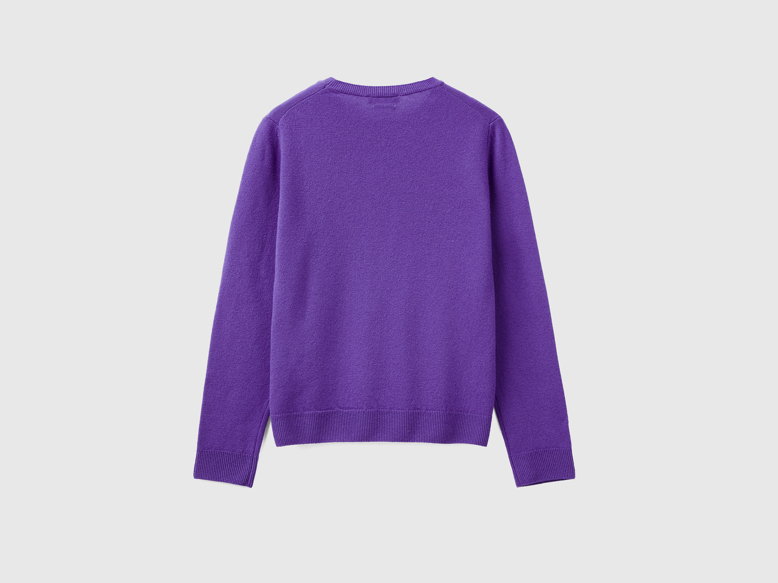 Pull violet à col rond en pure laine mérinos – Image 2