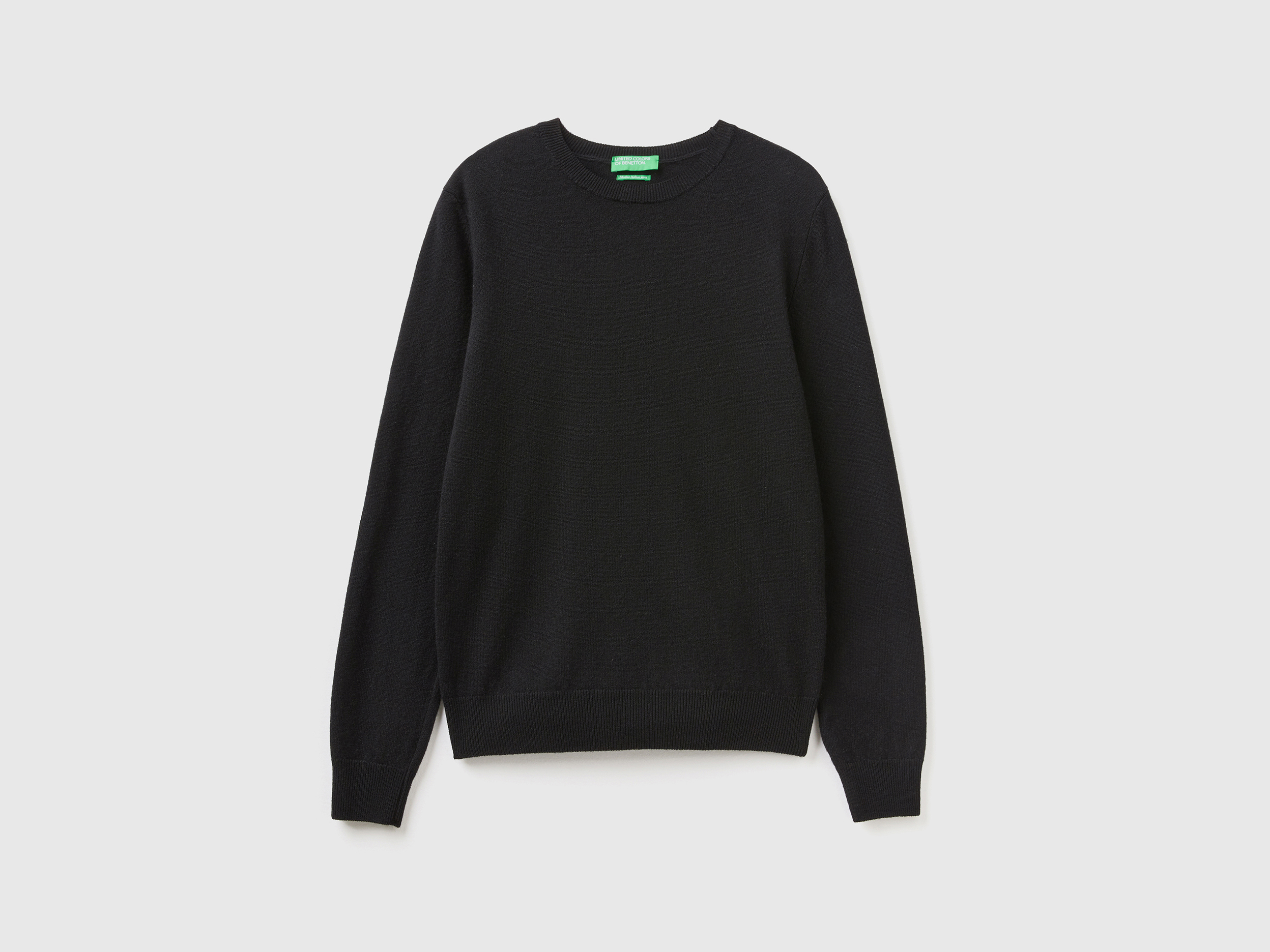 Pull noir col rond en laine Mérinos Pull noir col rond en laine Mérinos