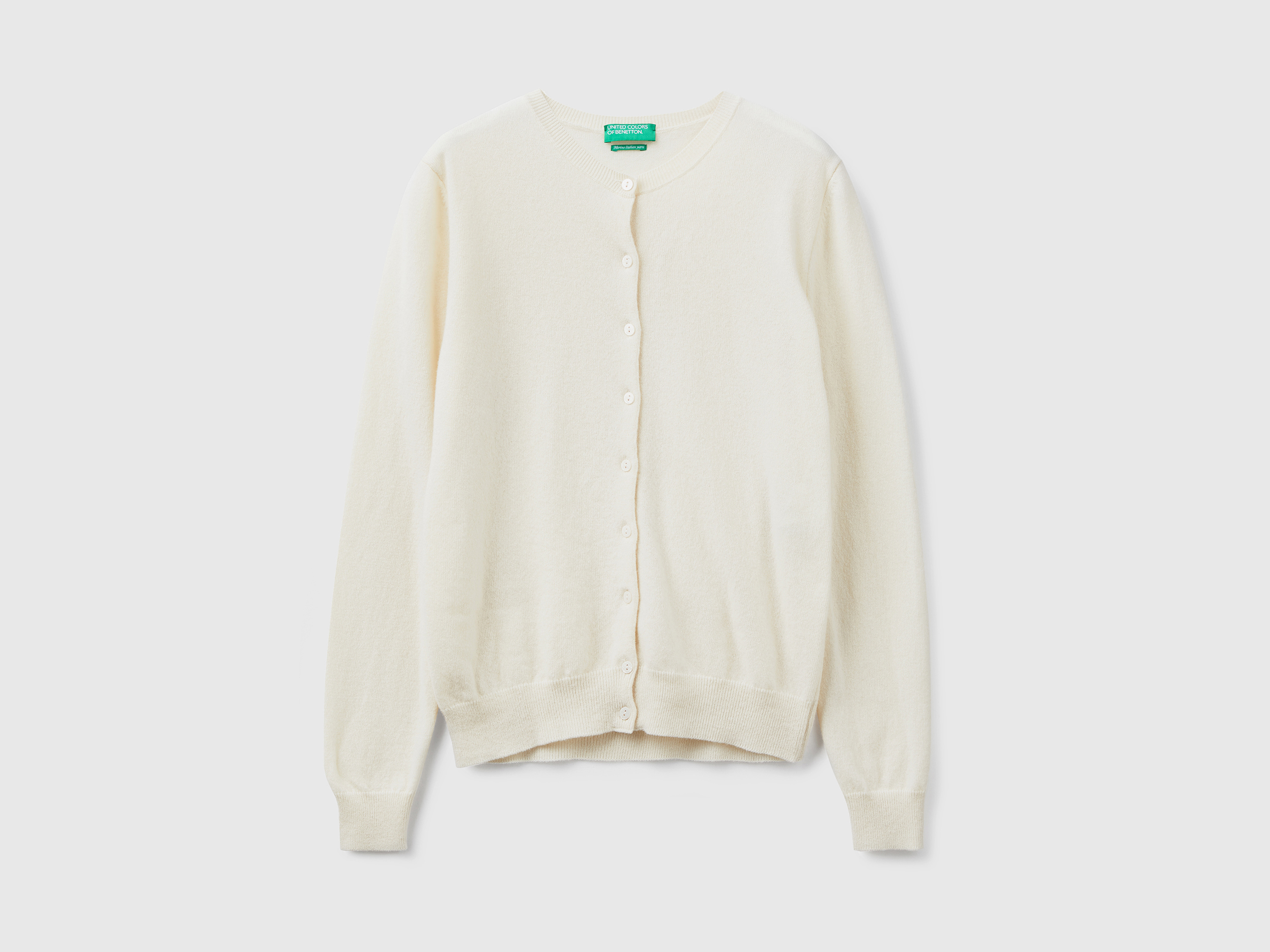 Gilet col rond beige en pure laine Mérinos Gilet col rond beige en pure laine Mérinos