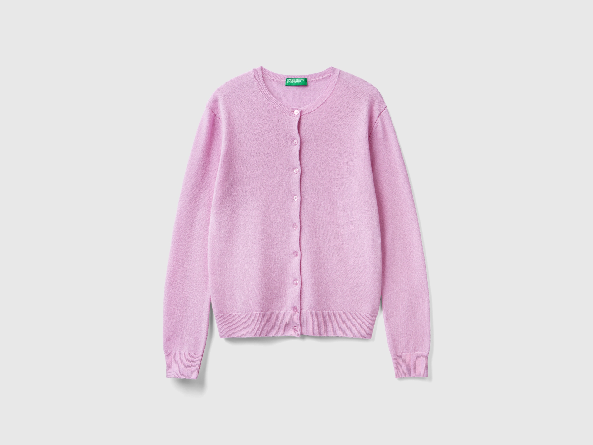 Gilet lilas à col rond en pure laine mérinos Gilet lilas à col rond en pure laine mérinos