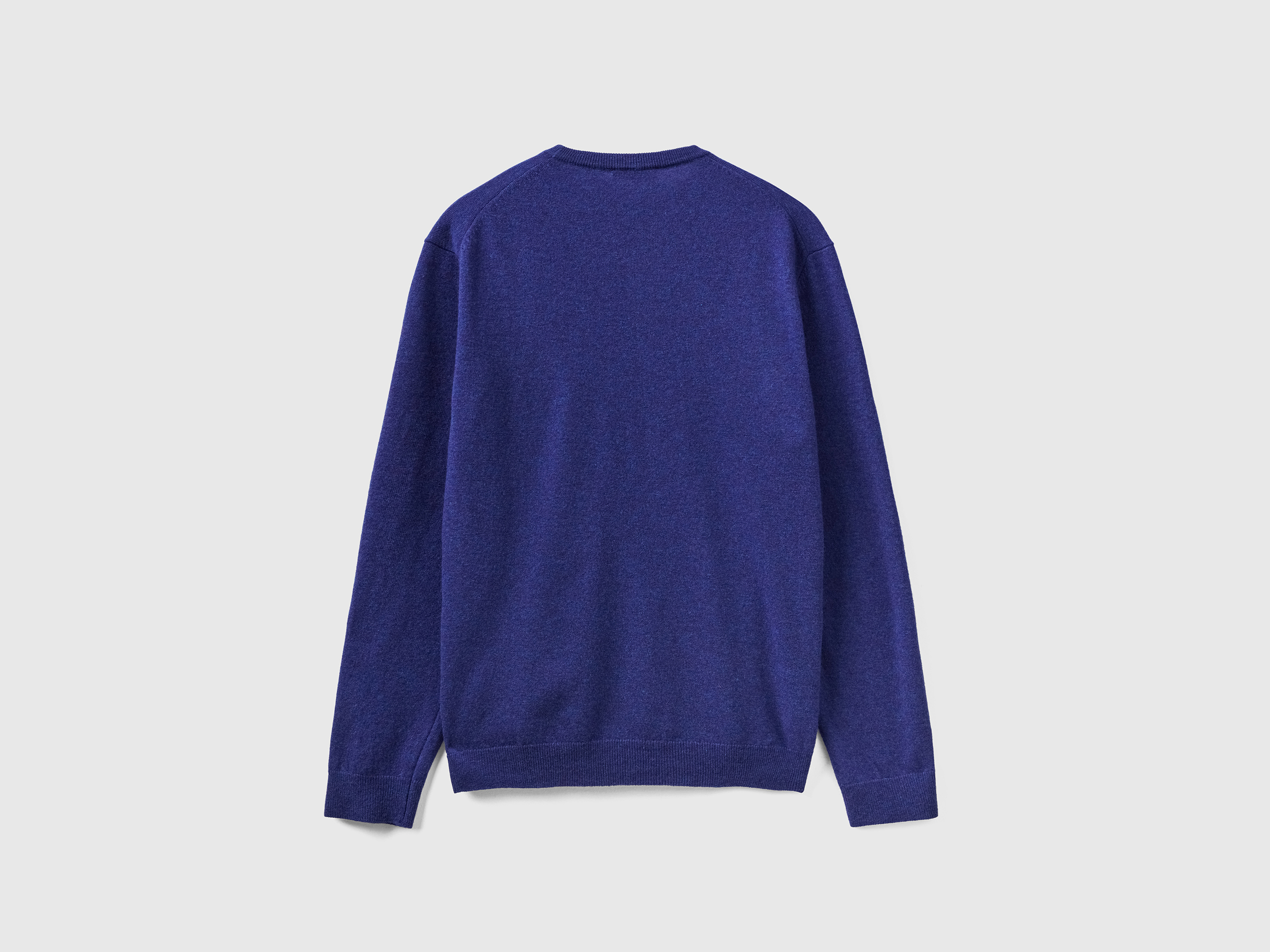 Pull bleu turquoise à col rond en pure laine mérinos – Image 2